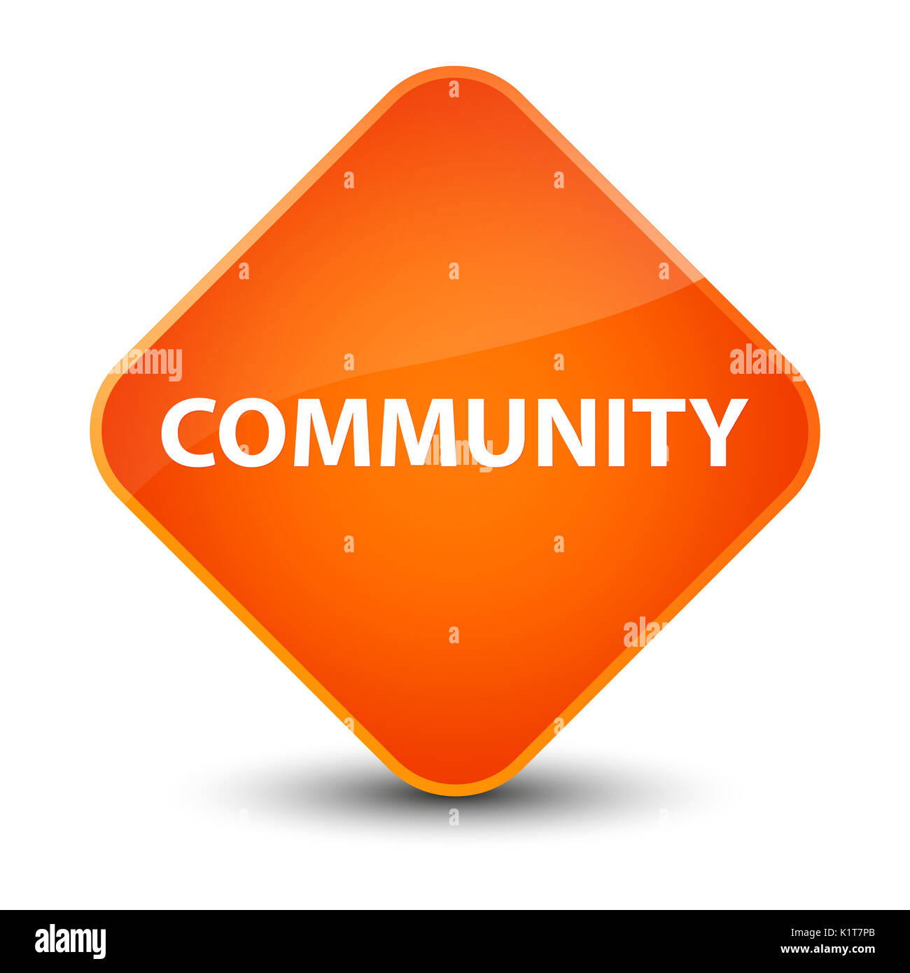 Community Post Button Community isolated on elegant orange diamond button abstract ...