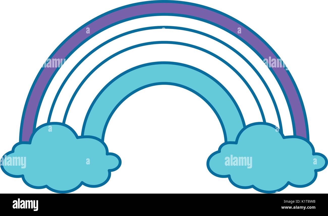 rainbow and clouds icon over white background vector illustration Stock ...