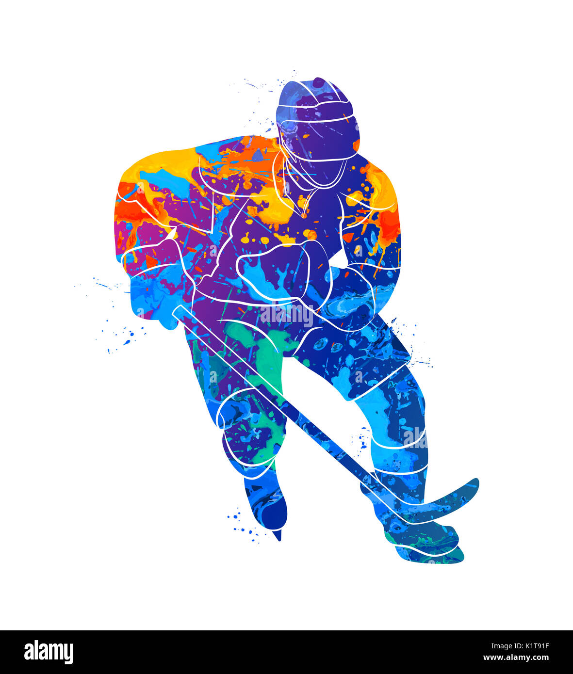 Hockey player illustration Stock Photo Alamy