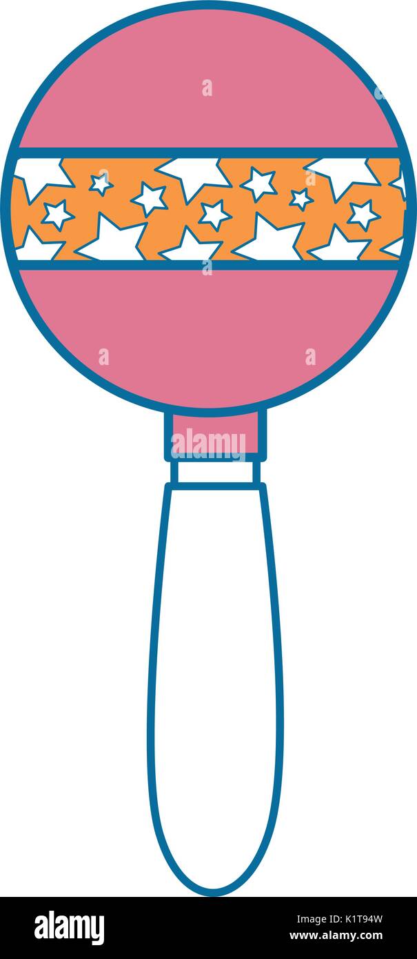 Baby rattle toy over white background vector illustration Stock Vector ...