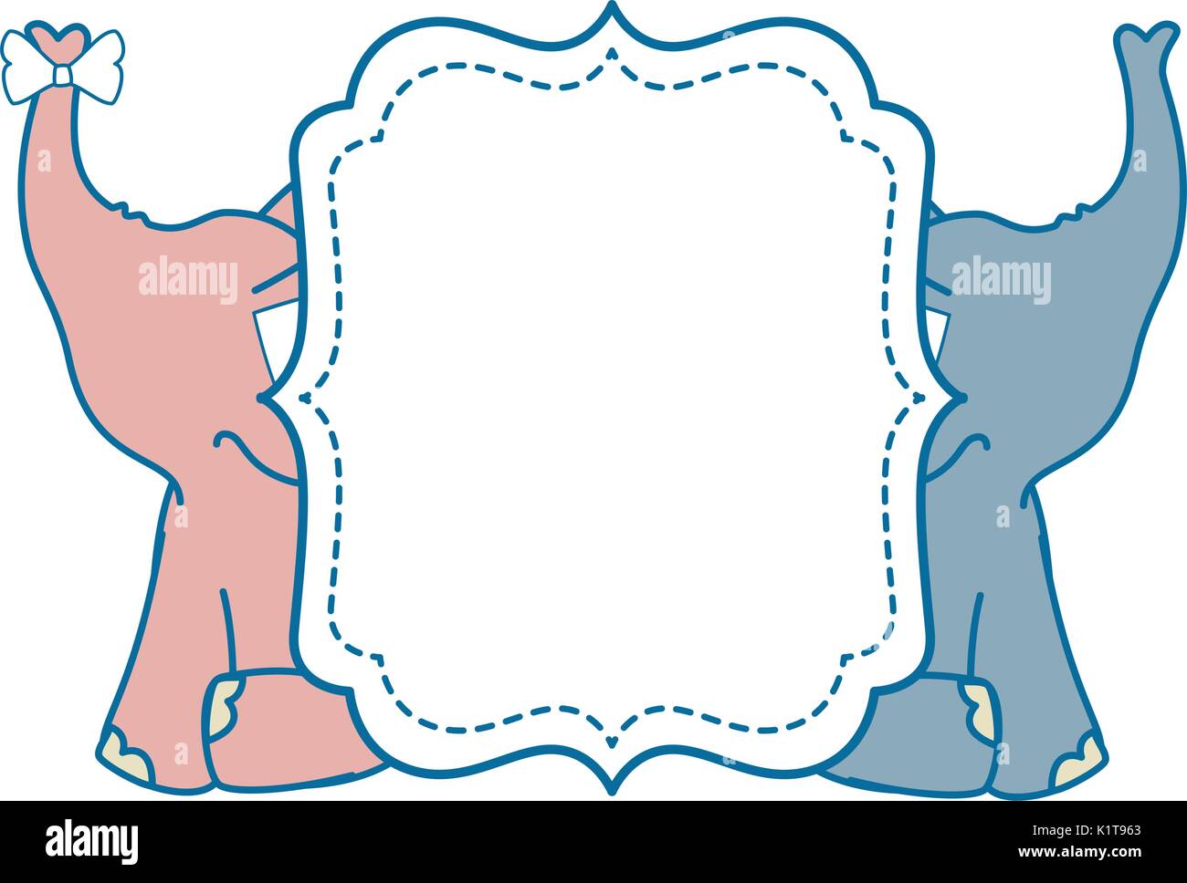 baby shower card with cute elephant icon over white background vector ...