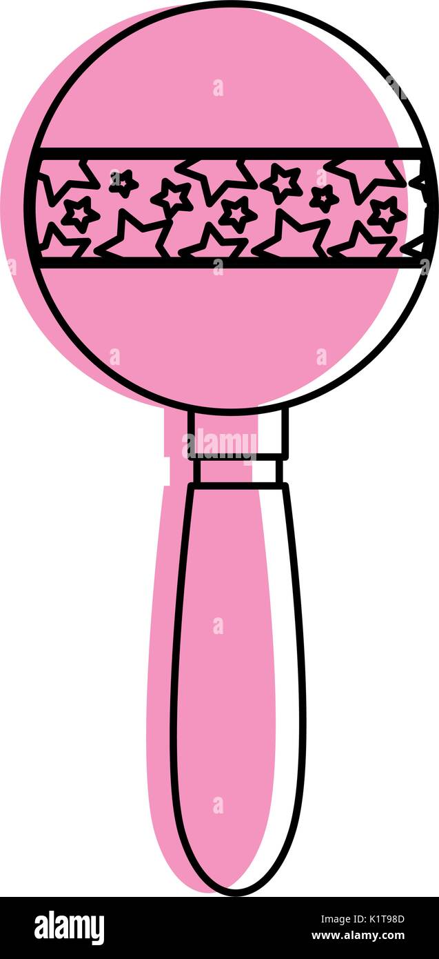 Baby rattle toy over white background vector illustration Stock Vector ...