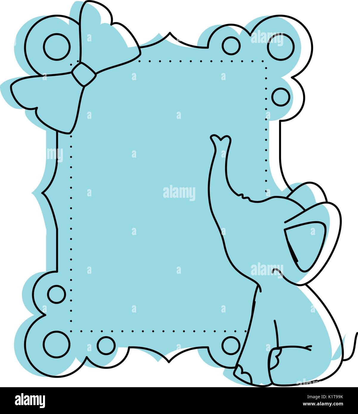 baby shower card with cute elephant icon over white background vector ...