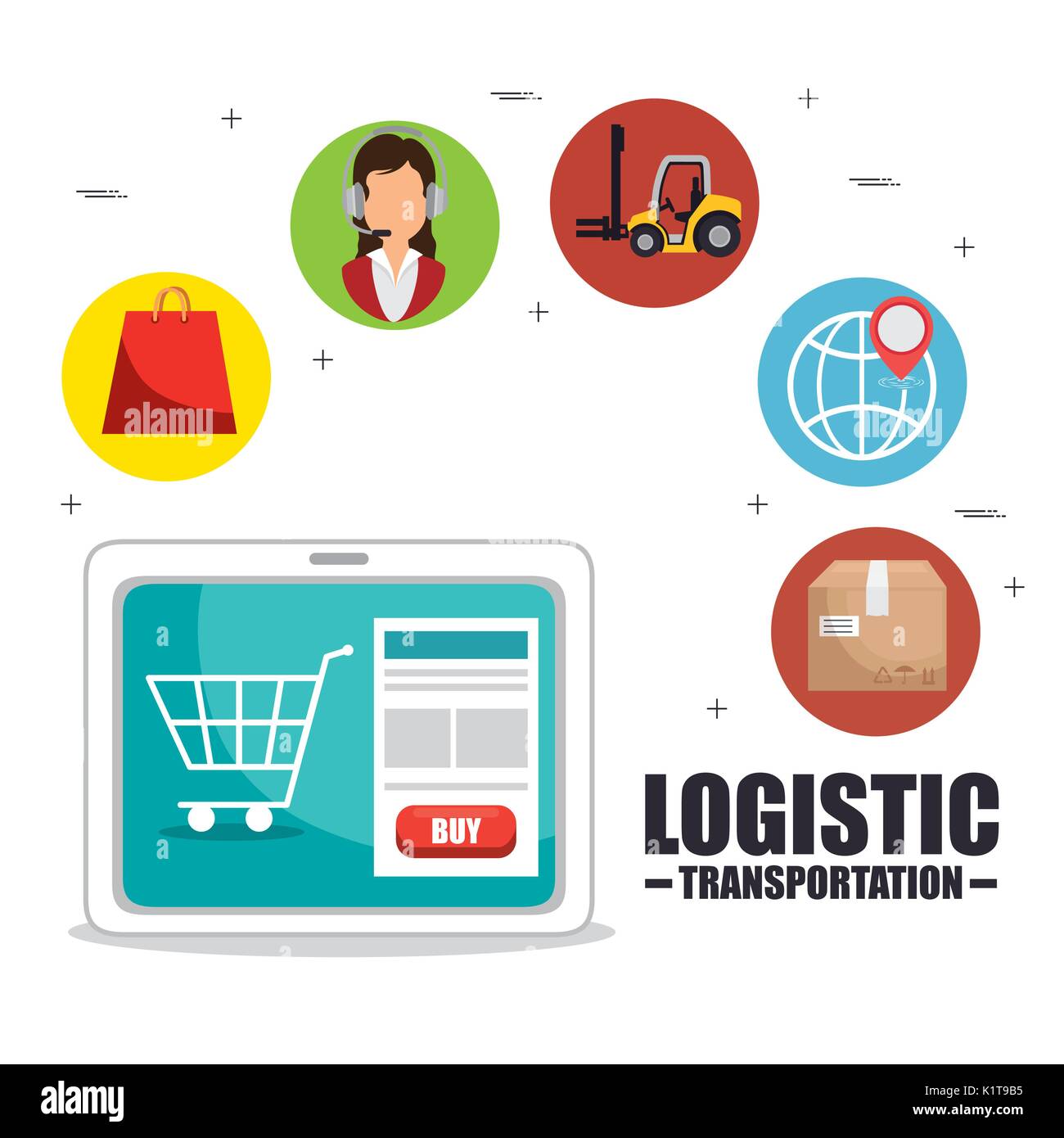 Icon set of Logistic transportation and delivery theme Vector ...