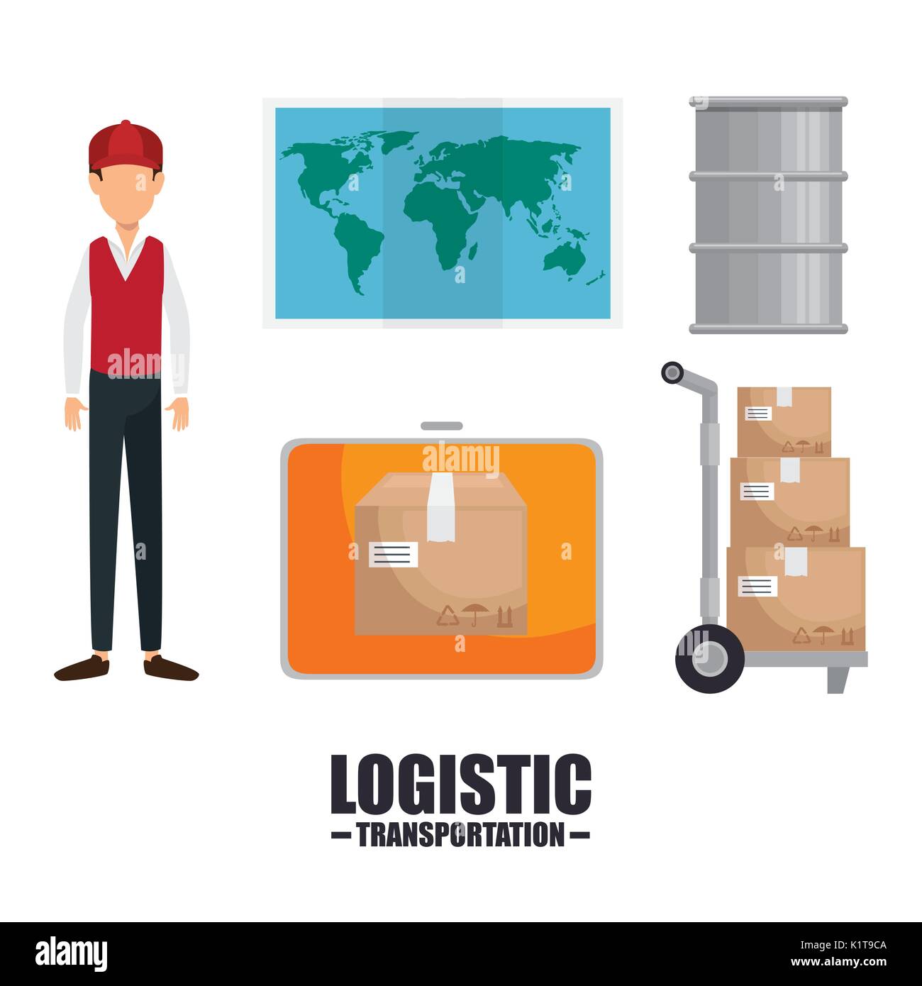 Icon set of Logistic transportation and delivery theme Vector ...