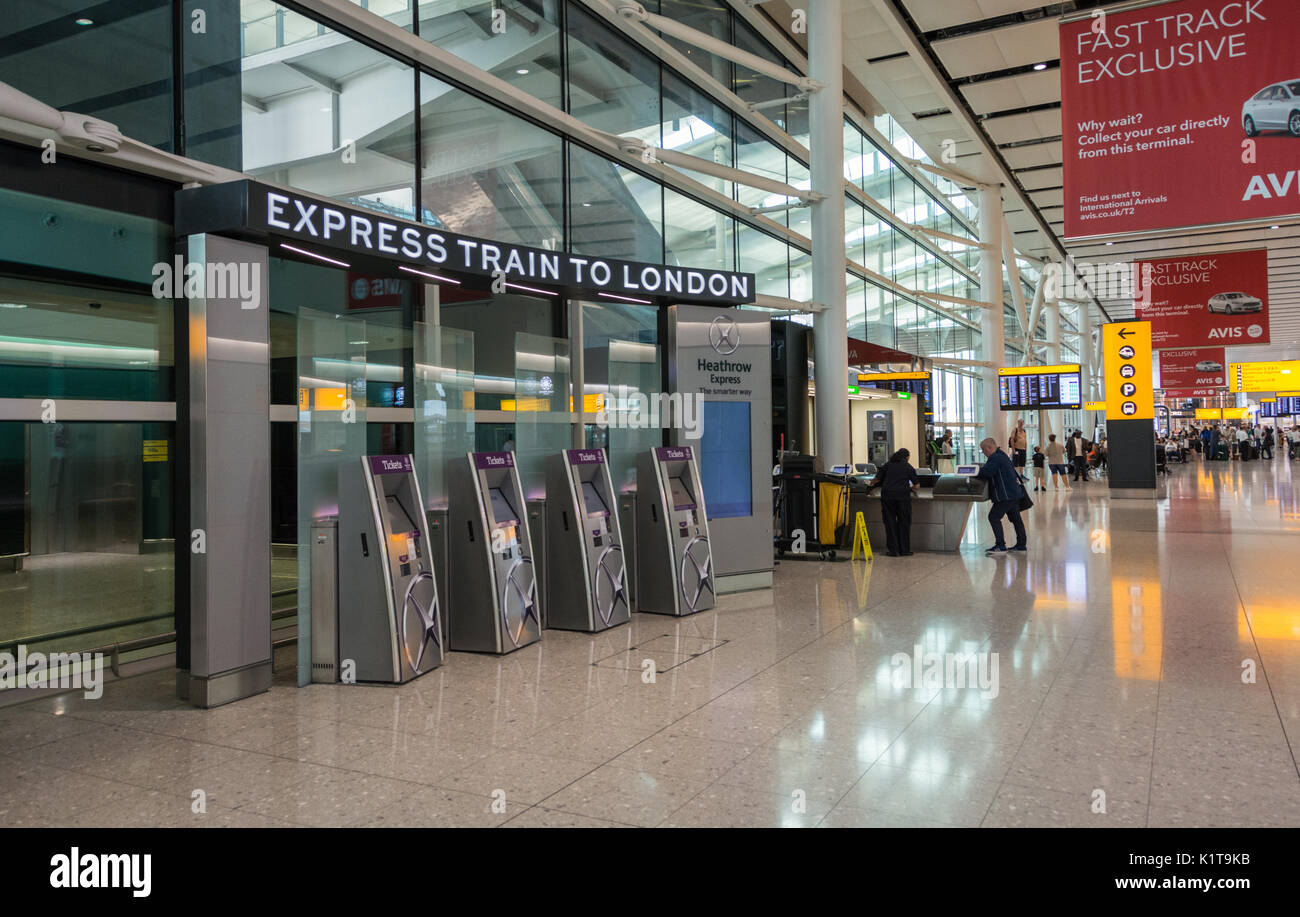 Express Train to London ticket kiosk at Heathrow Airport Terminal Two  Building, London, UK Stock Photo - Alamy