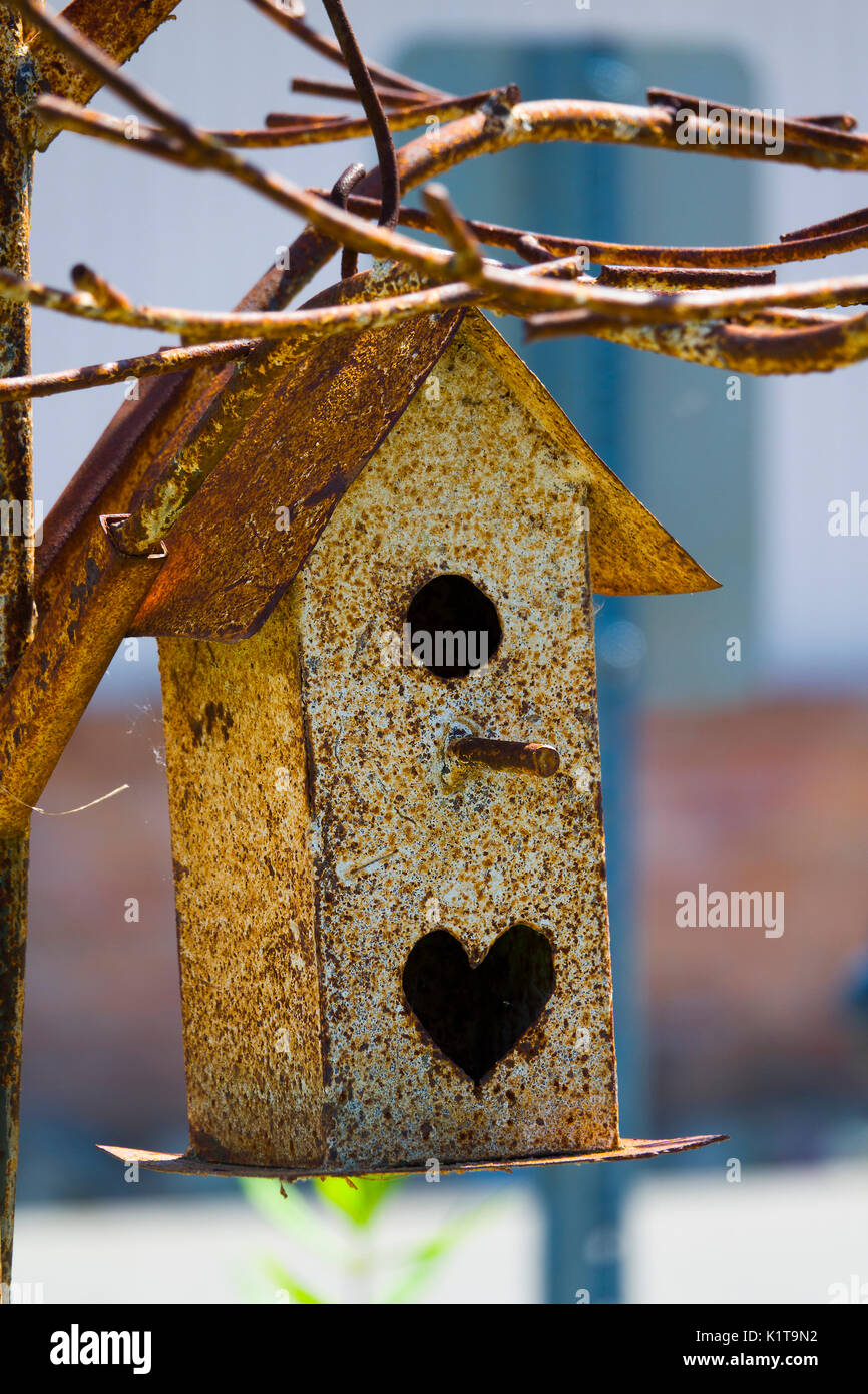 Unusual Metal Bird House Stock Photo 156042462 Alamy