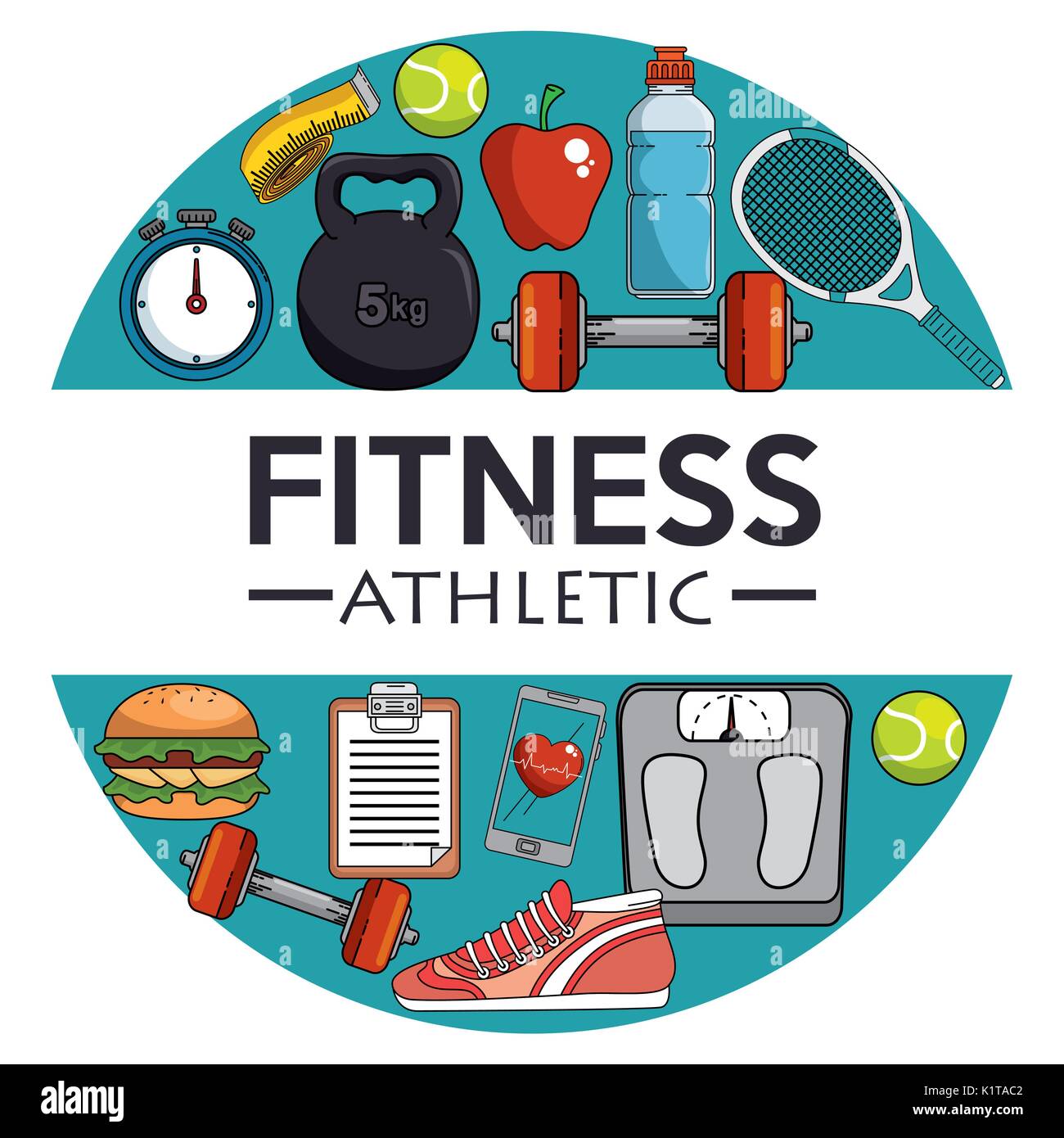 Icon set of Fitness sport and gym theme Vector illustration Stock ...