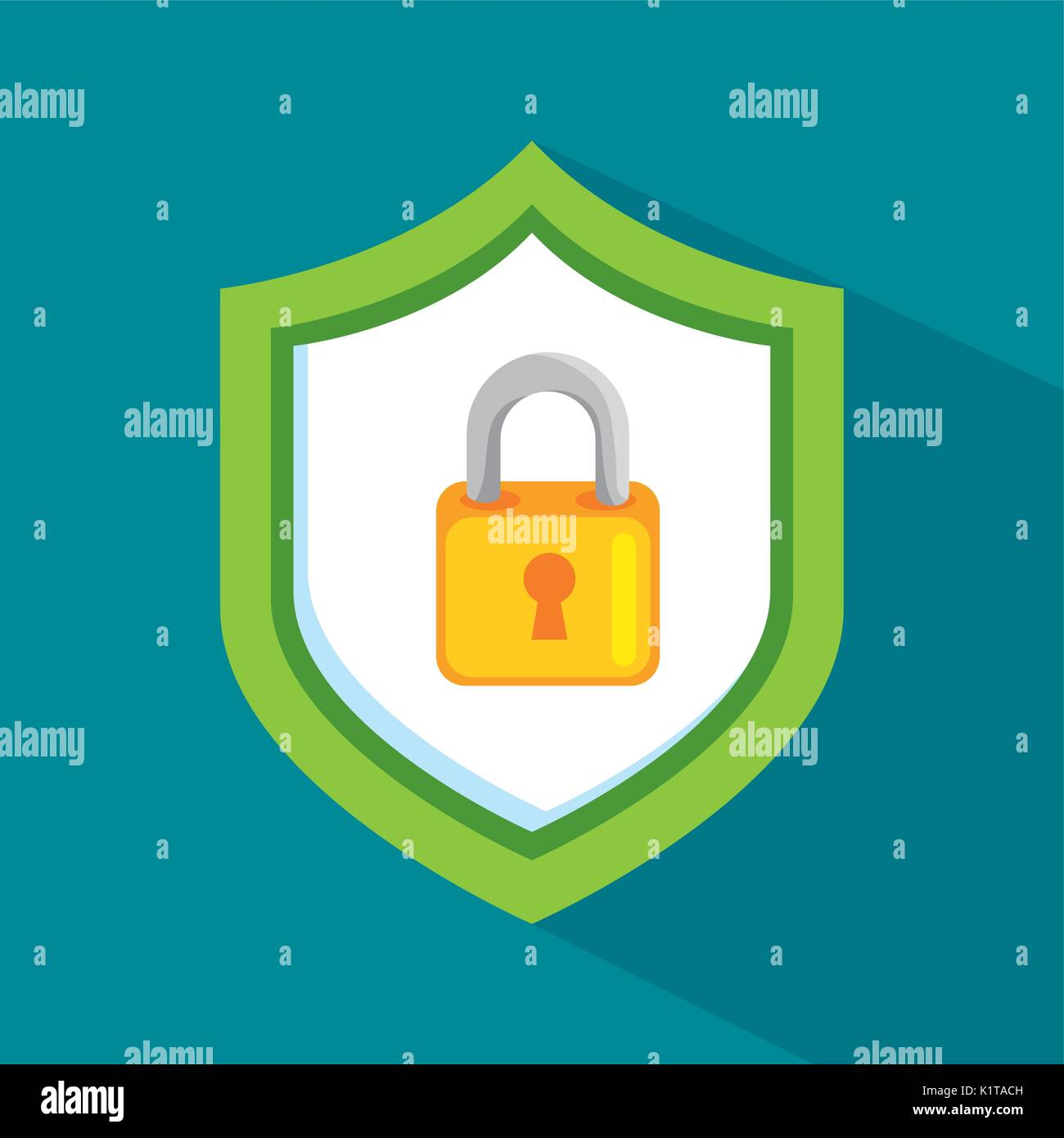 Padlock inside shield of security system theme Vector illustration ...