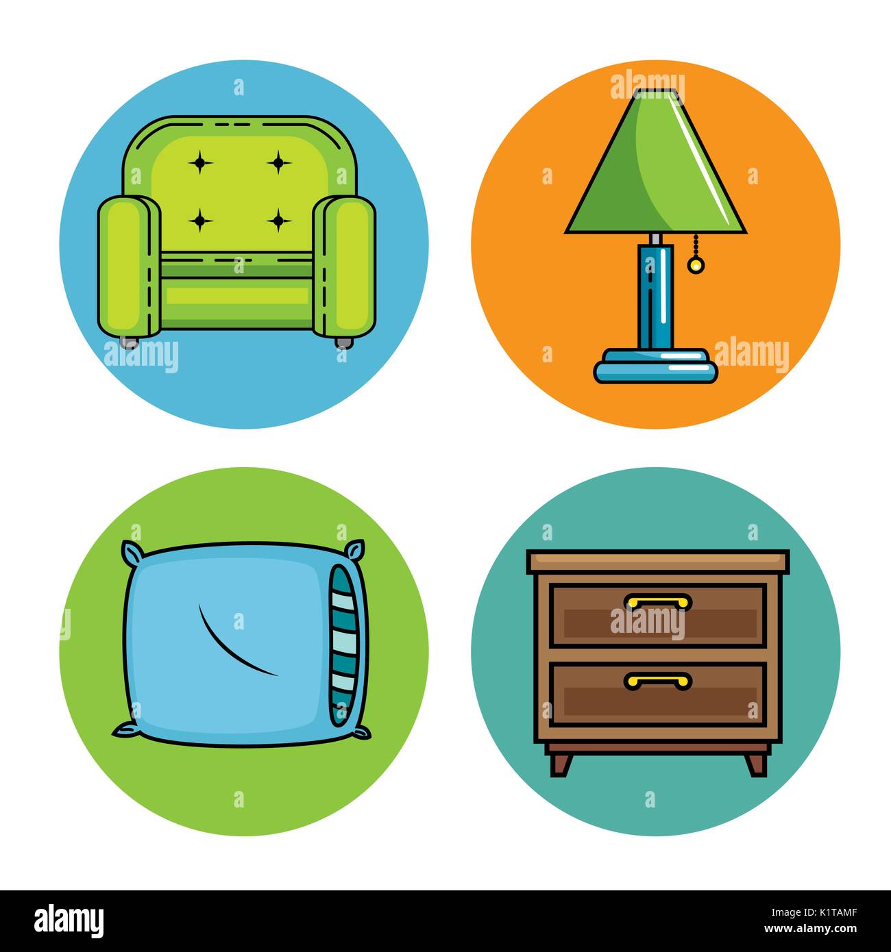 Icon set of Home and furniture theme Vector illustration Stock Vector ...