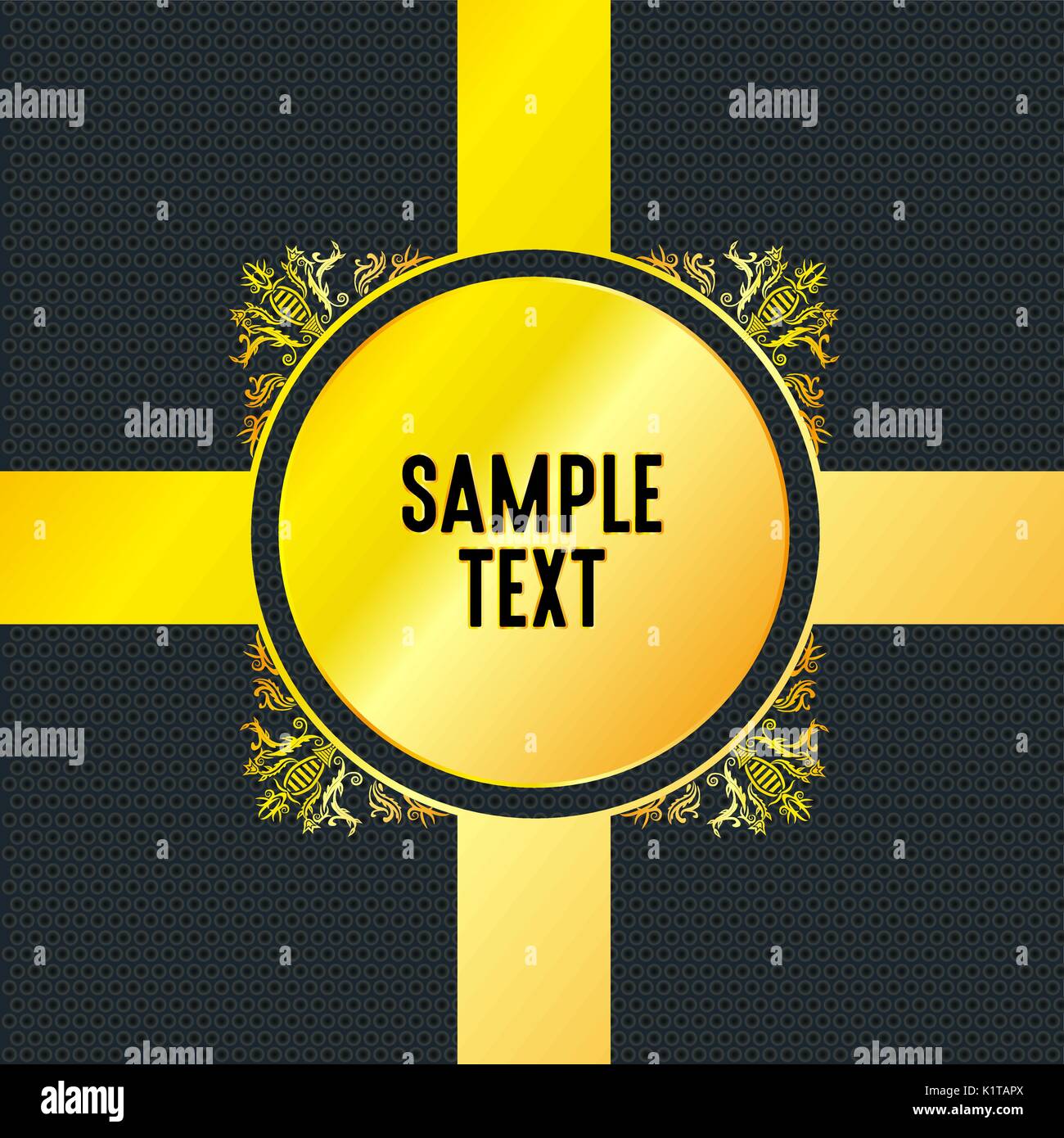 Golden Stripe with Black Background, Vector, Illustration, Eps File Stock Vector