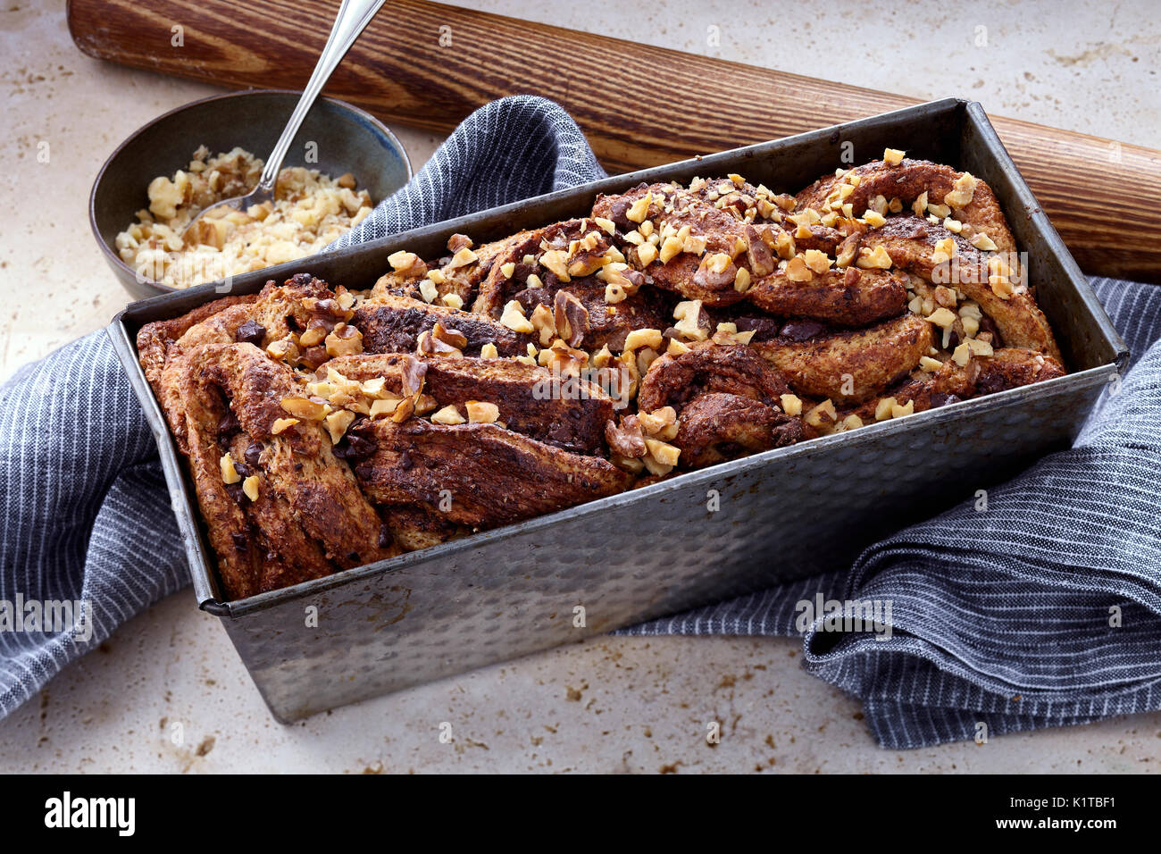 Diry-free chocolate babka Stock Photo