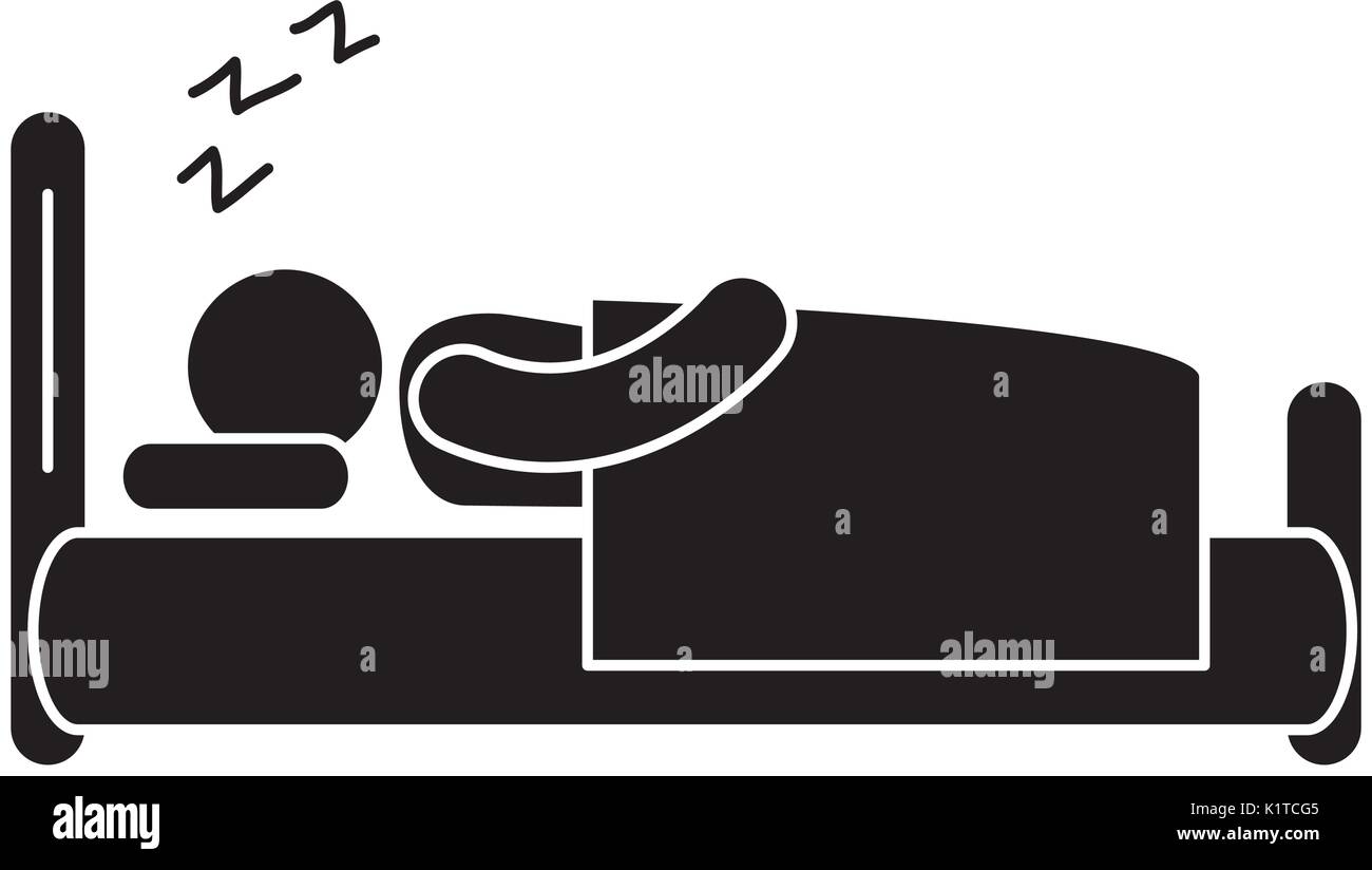 Human Silhouette Sleeping In The Bed Vector Illustration Design Stock Vector Image And Art Alamy