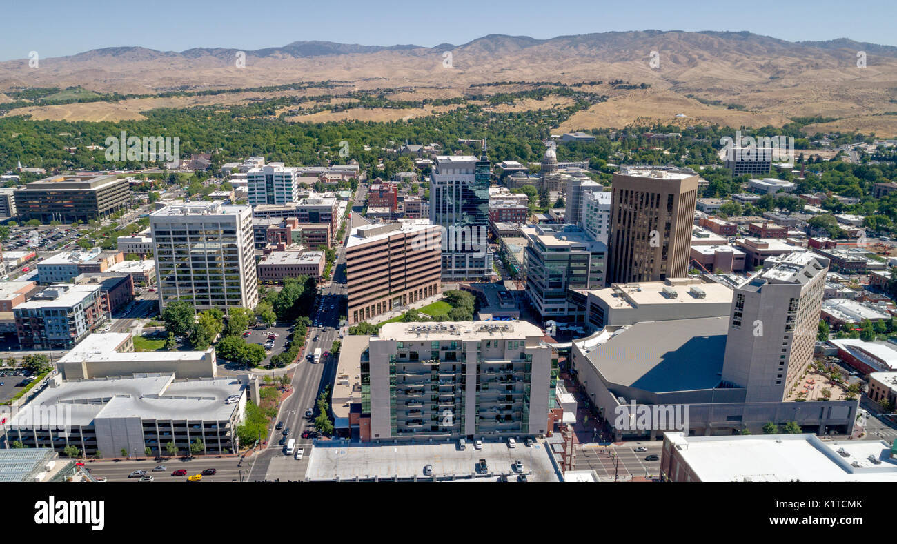 Aerial sites known as Boise Idaho from above Stock Photo - Alamy