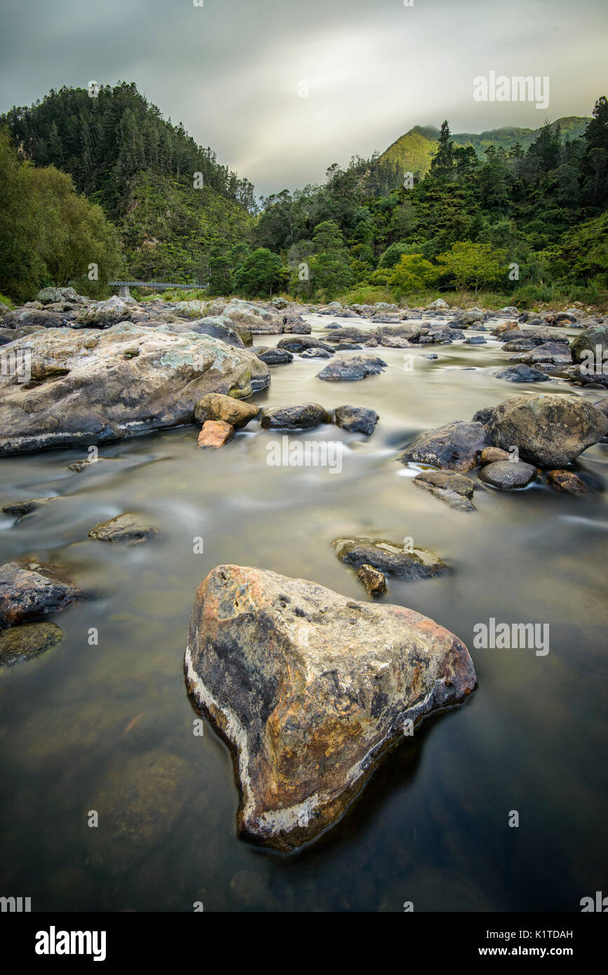 Ohinemuri River, Karangahake Gorge, New Zealand Stock Photo