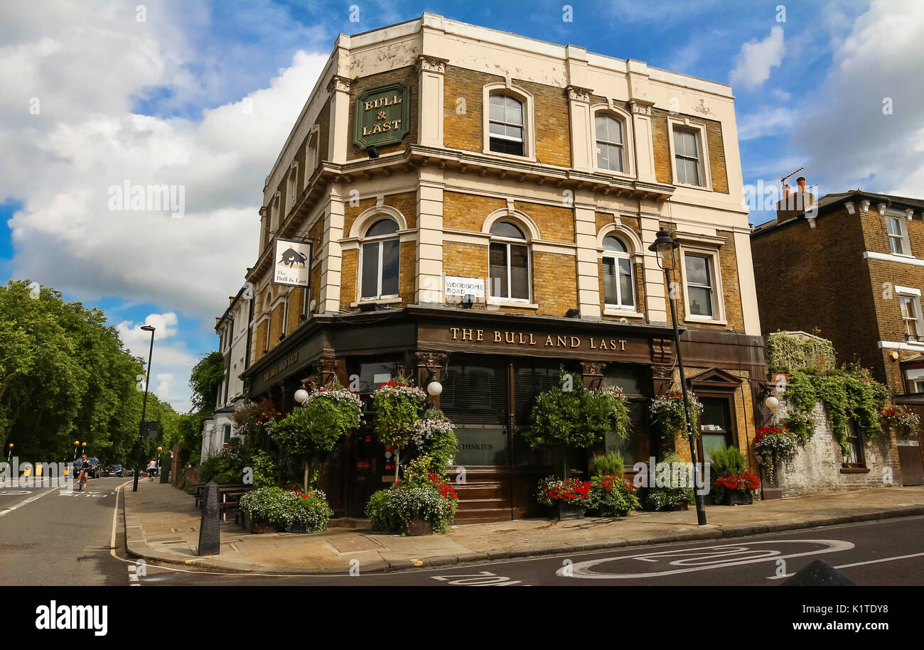 The Bull and Last is an historic pub housed in Hampstead Heath in leafy