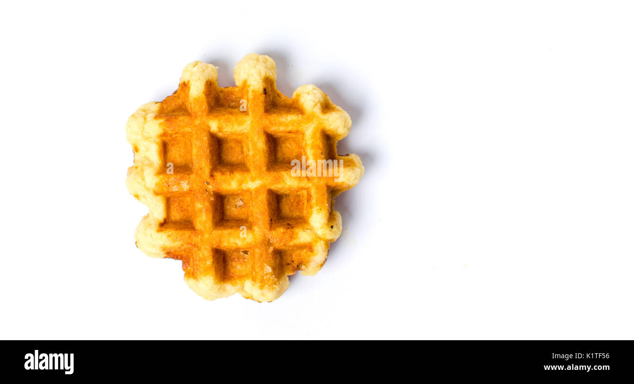 Baked waffles isolated on a white background Stock Photo