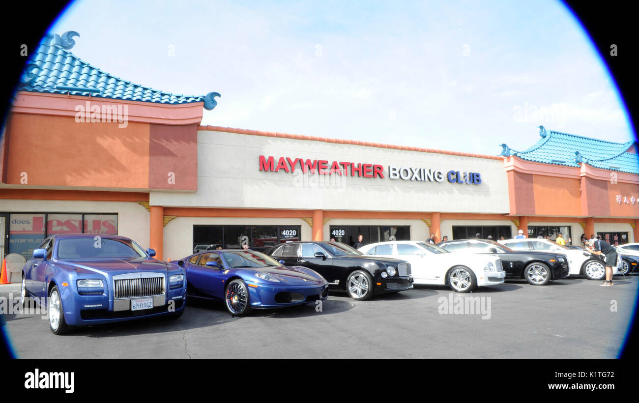 Boxer Floyd Mayweather Jr. 50 Cent cars Mayweather Boxing Gym April 24