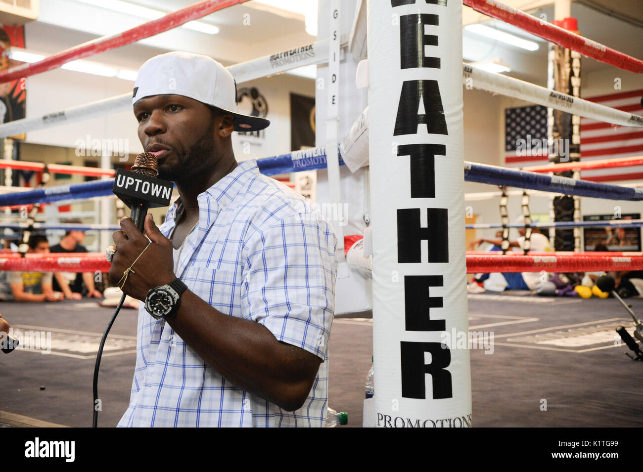 Rapper Curtis Jackson aka 50 Cent Mayweather Boxing Gym April 24,2012 Las Vegas,Nevada. Stock Photo