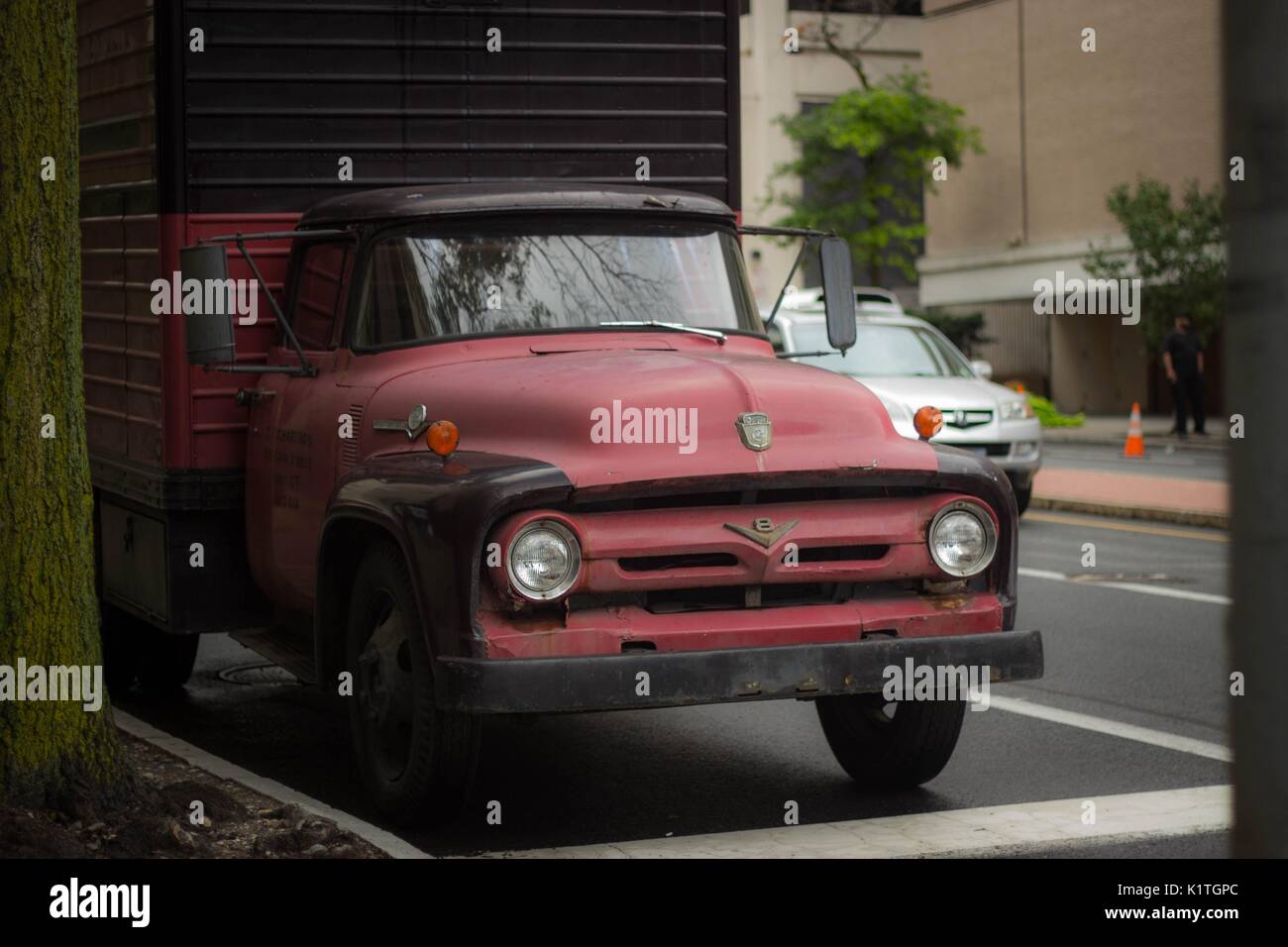 An old truck found in downtown. Used in a Steven Spielberg movie that has yet to be released. Stock Photo