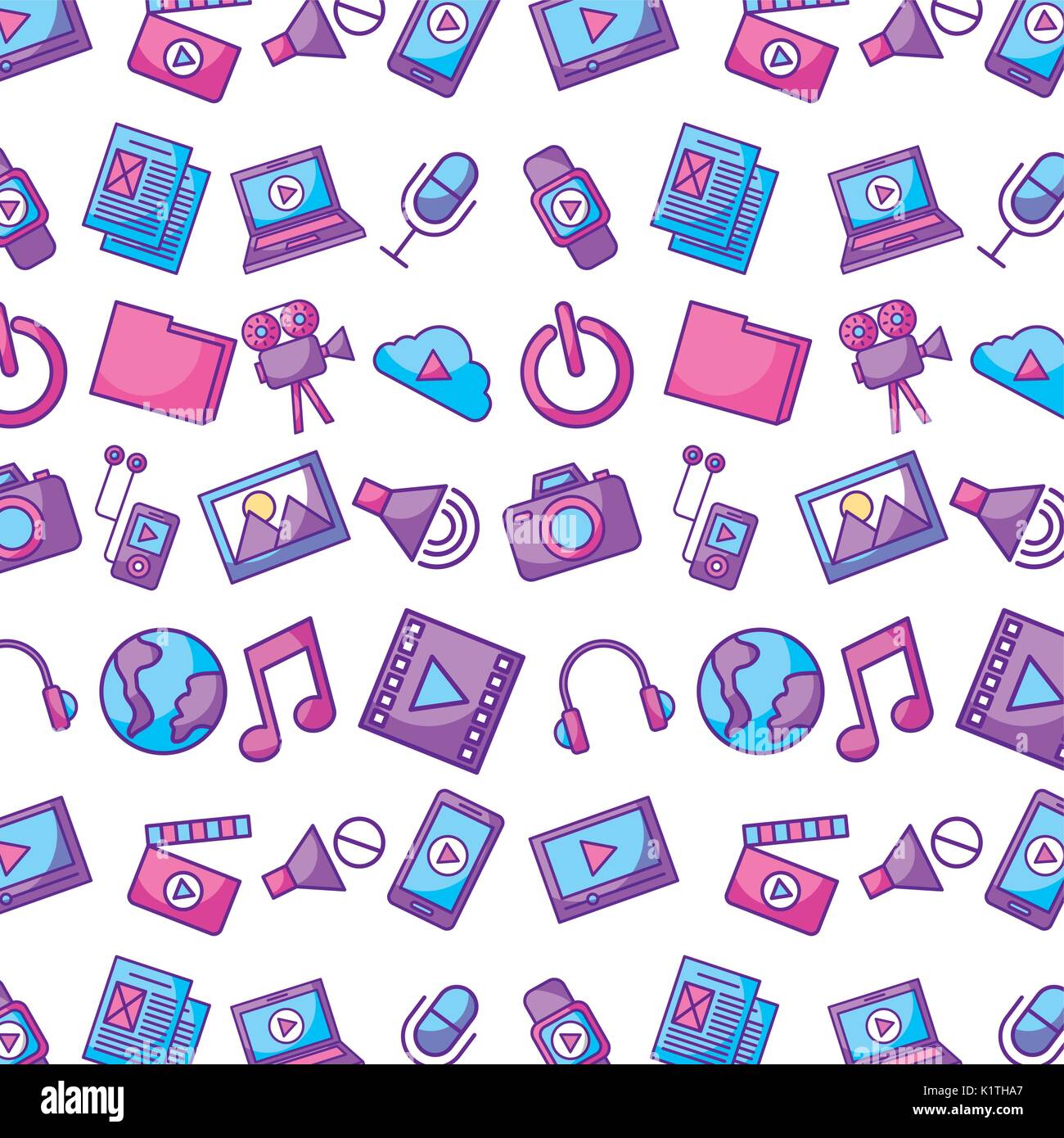 multimedia tech pattern background vector illustration design Stock ...