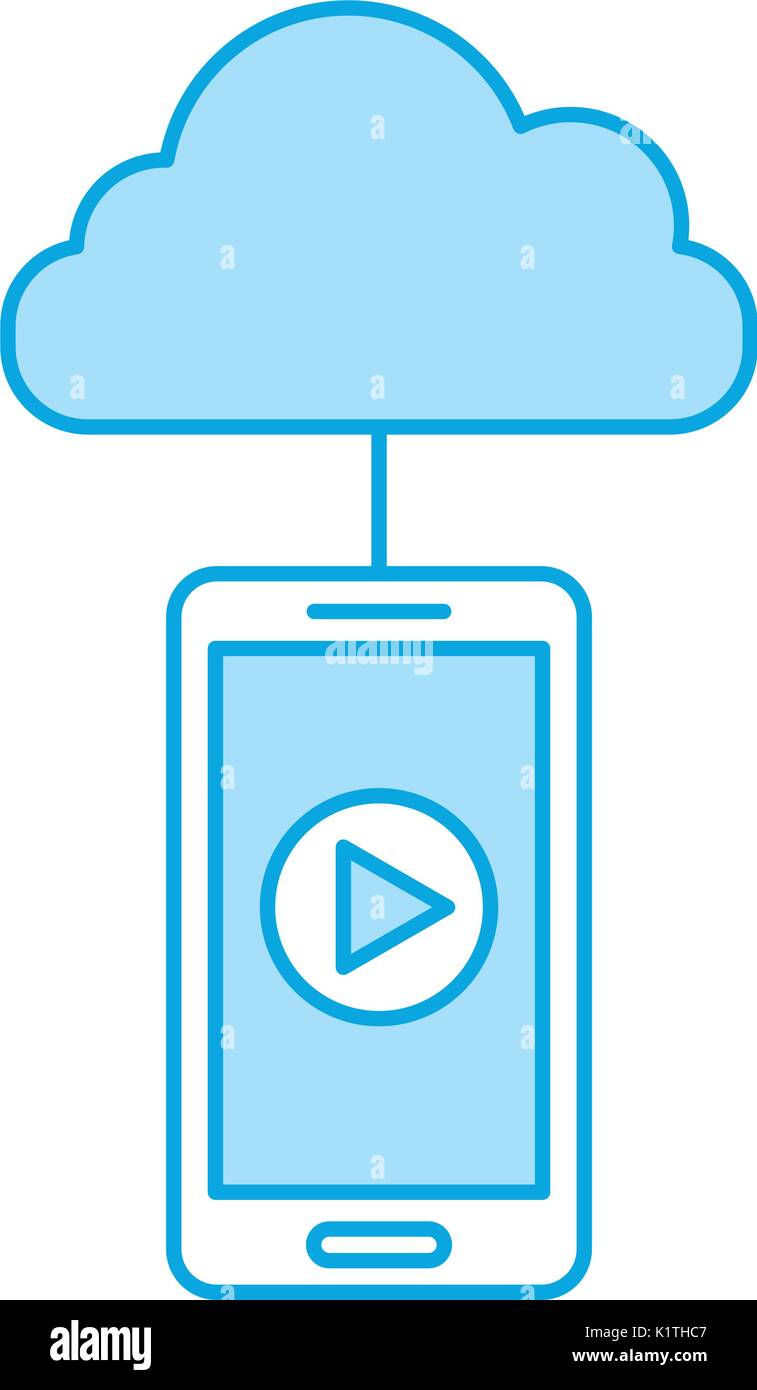 smartphone and cloud computing with media player isolated icon Stock ...