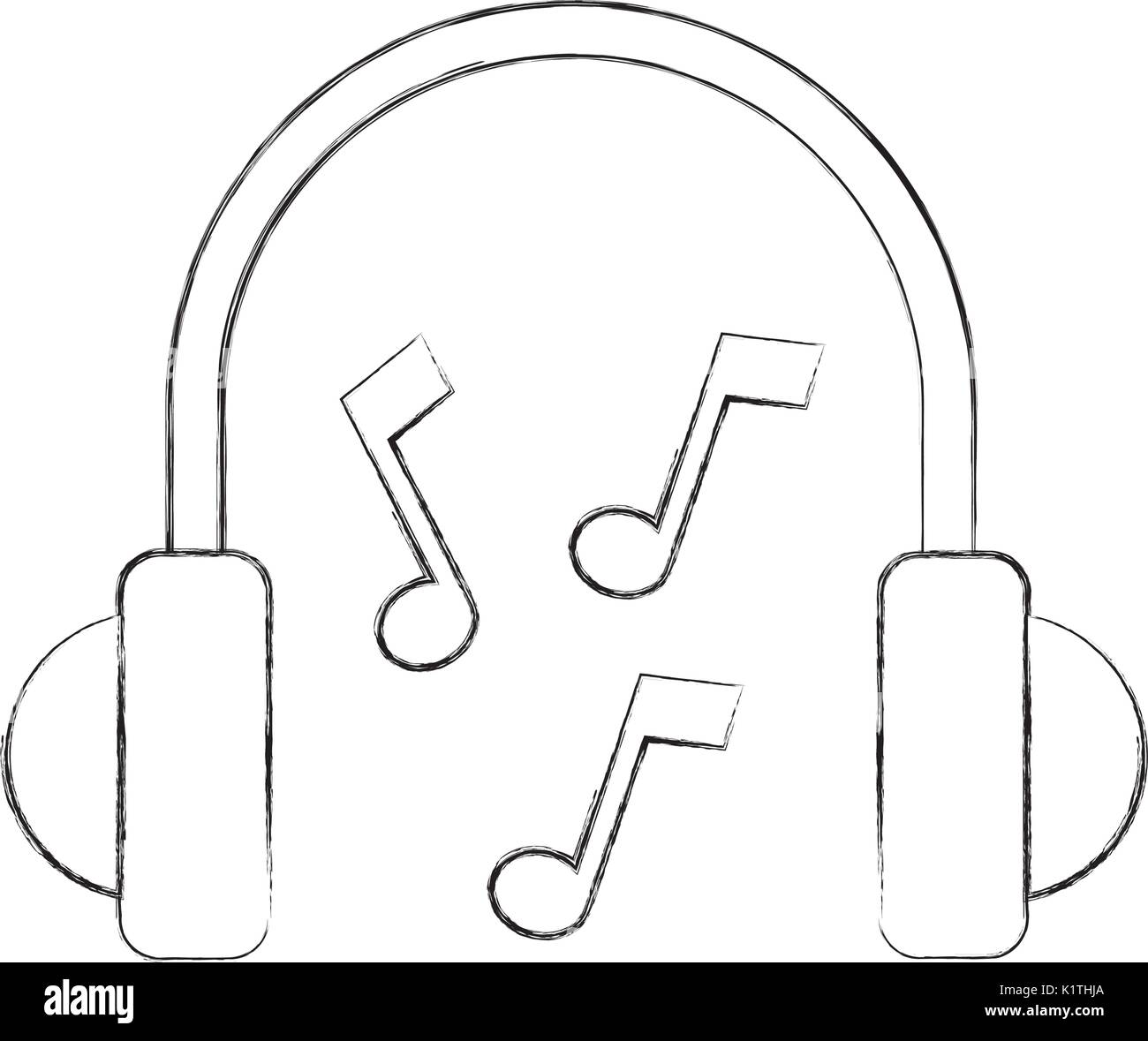 earphones device with music notes Stock Vector Image & Art - Alamy