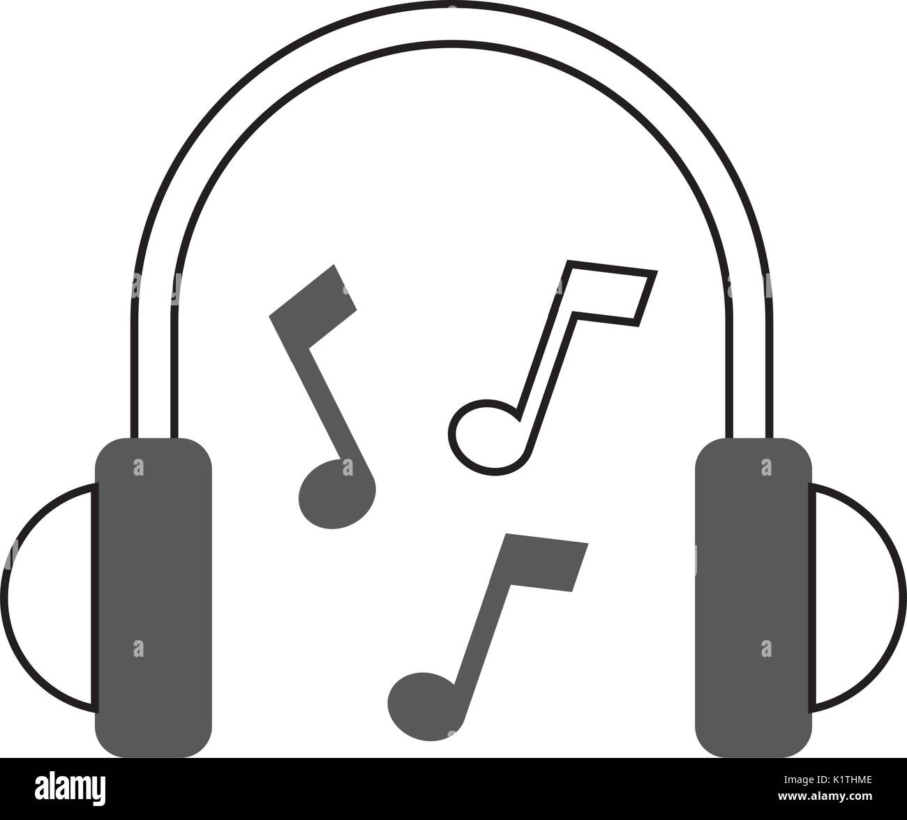 earphones device with music notes Stock Vector Image & Art - Alamy