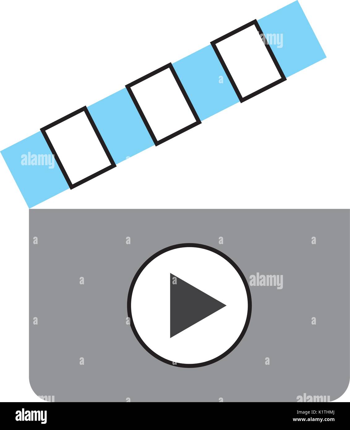 clapperboard with media player isolated icon Stock Vector Image & Art ...