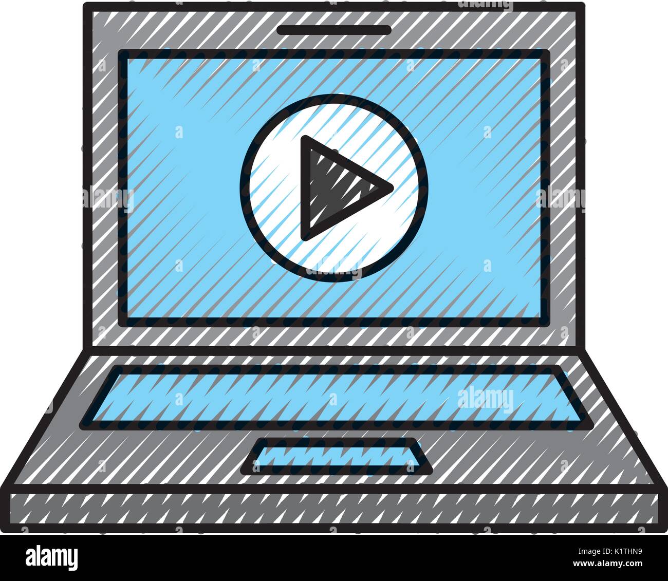 laptop with media player isolated icon Stock Vector Image & Art - Alamy