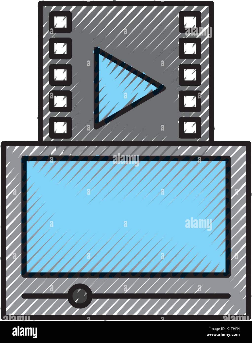 tablet with media player isolated icon Stock Vector Image & Art - Alamy