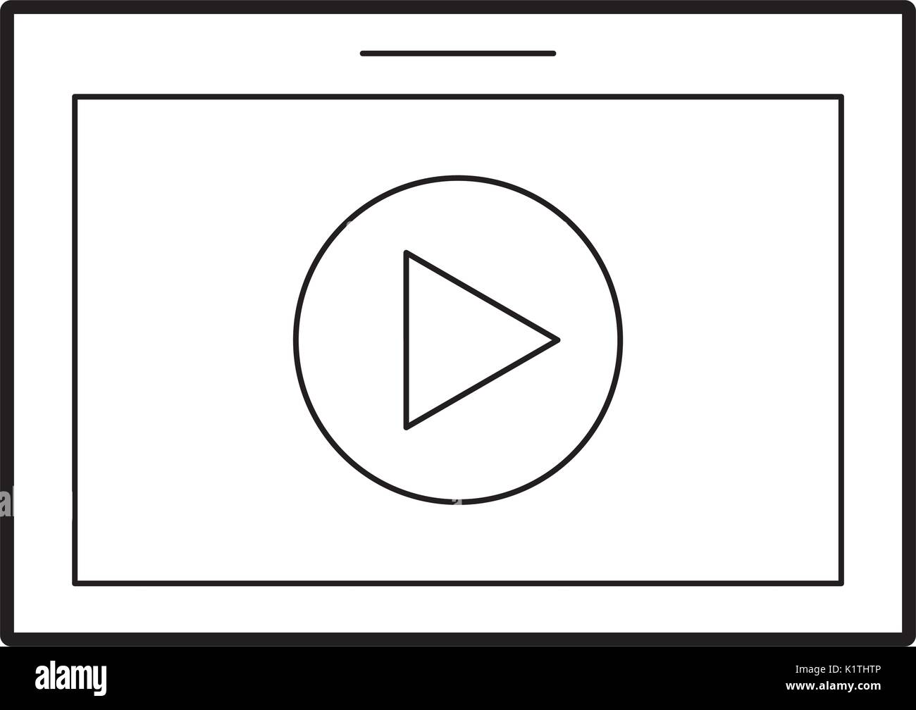 tablet with media player isolated icon Stock Vector Image & Art - Alamy