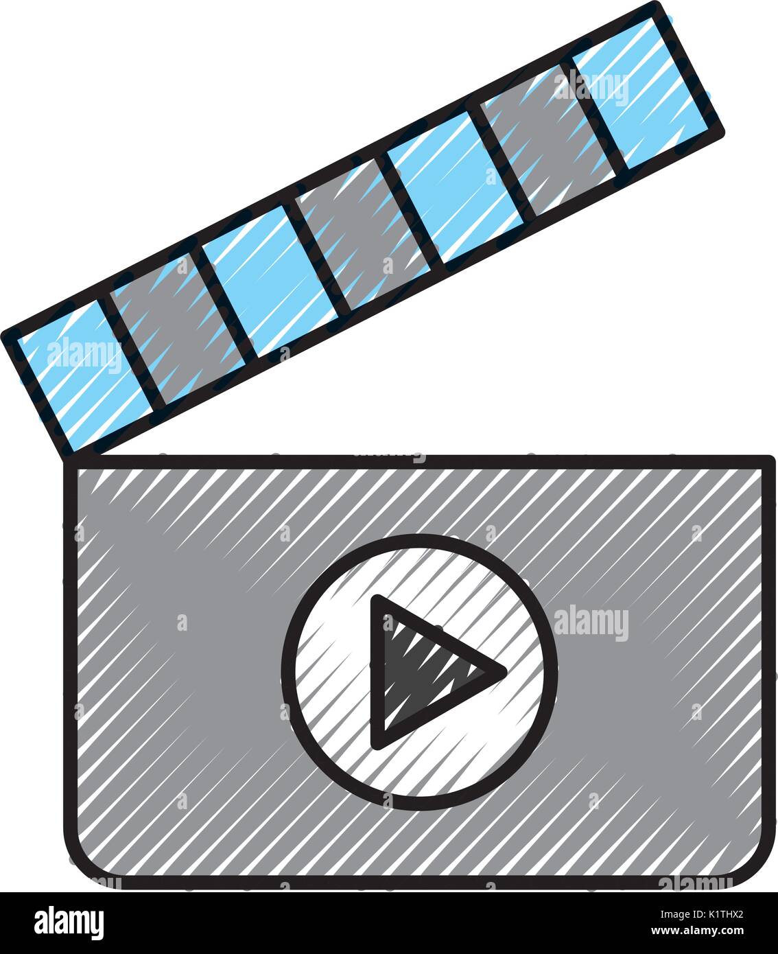clapperboard with media player isolated icon Stock Vector Image & Art ...