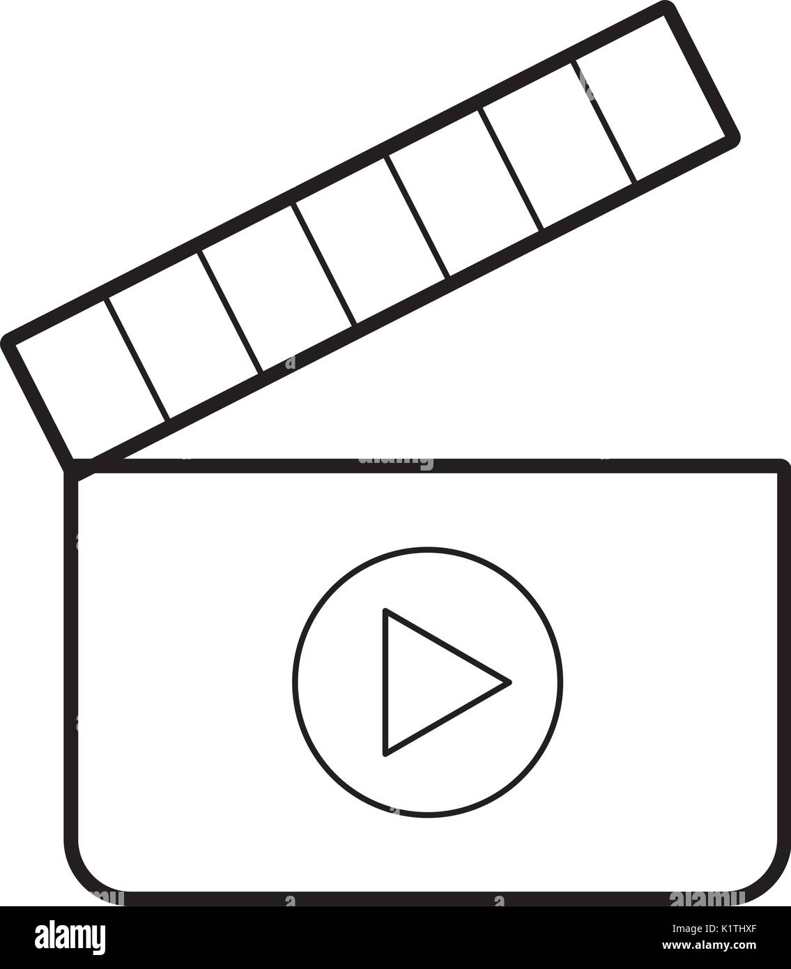 clapperboard with media player isolated icon Stock Vector Image & Art ...