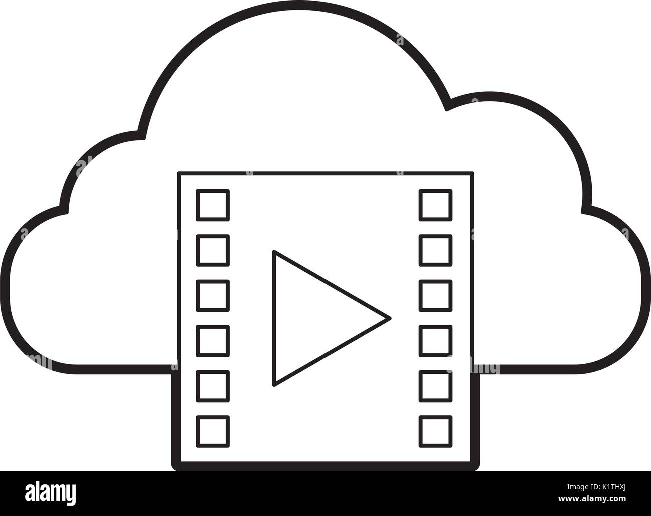 cloud computing with tape media player isolated icon Stock Vector Image ...