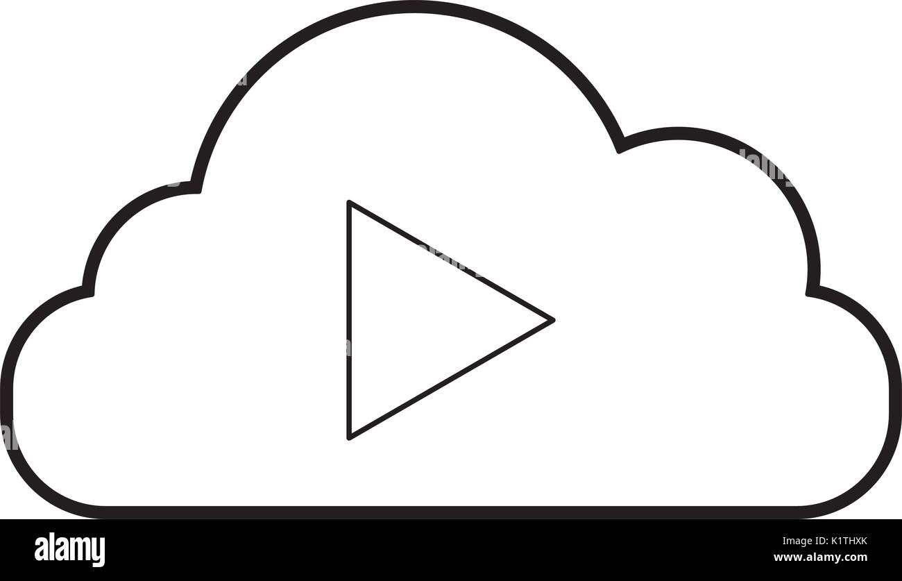 cloud computing with tape media player isolated icon Stock Vector Image ...