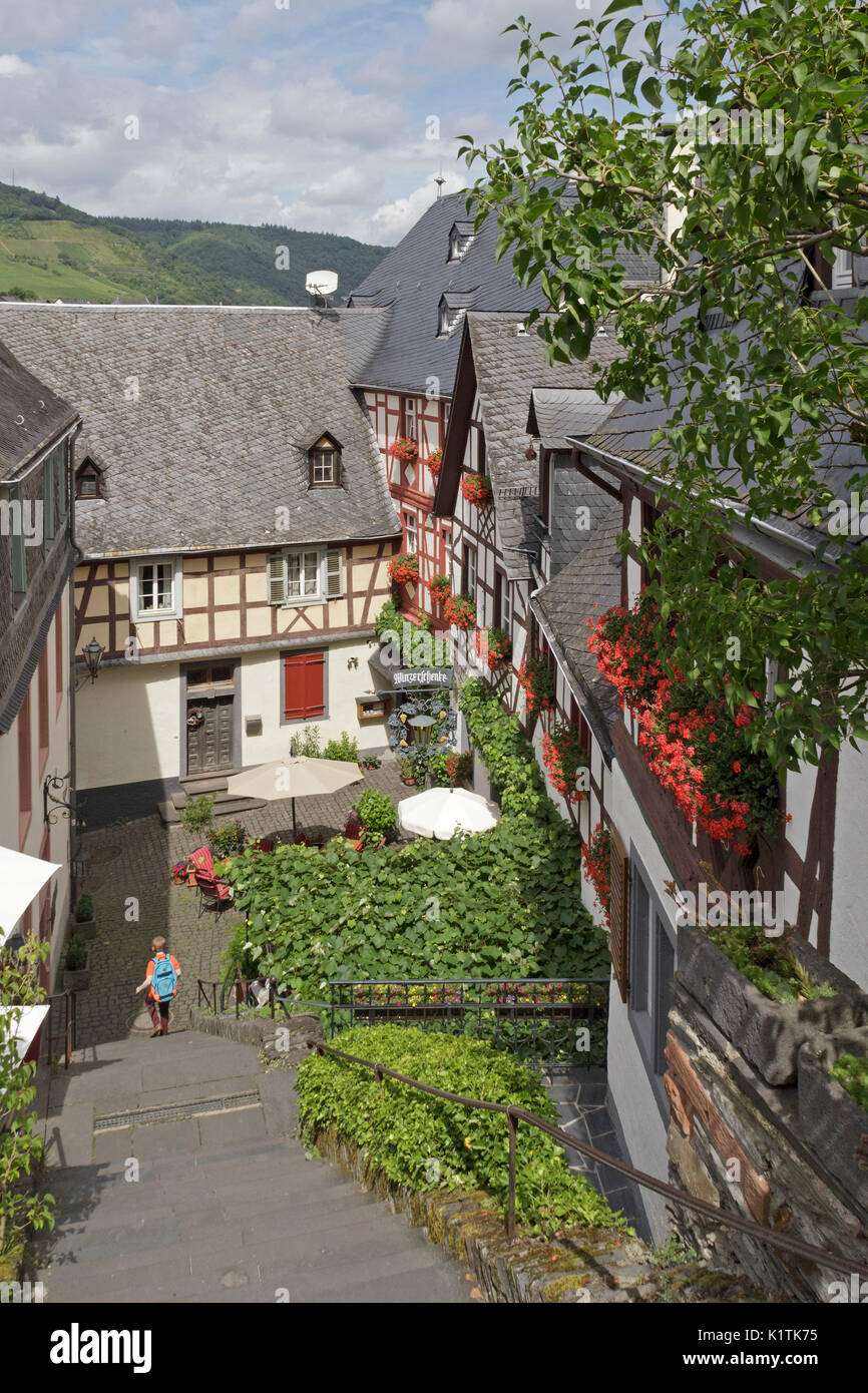 frame houses, Beilstein, Moselle, RhinelandPalatinate, Germany Stock