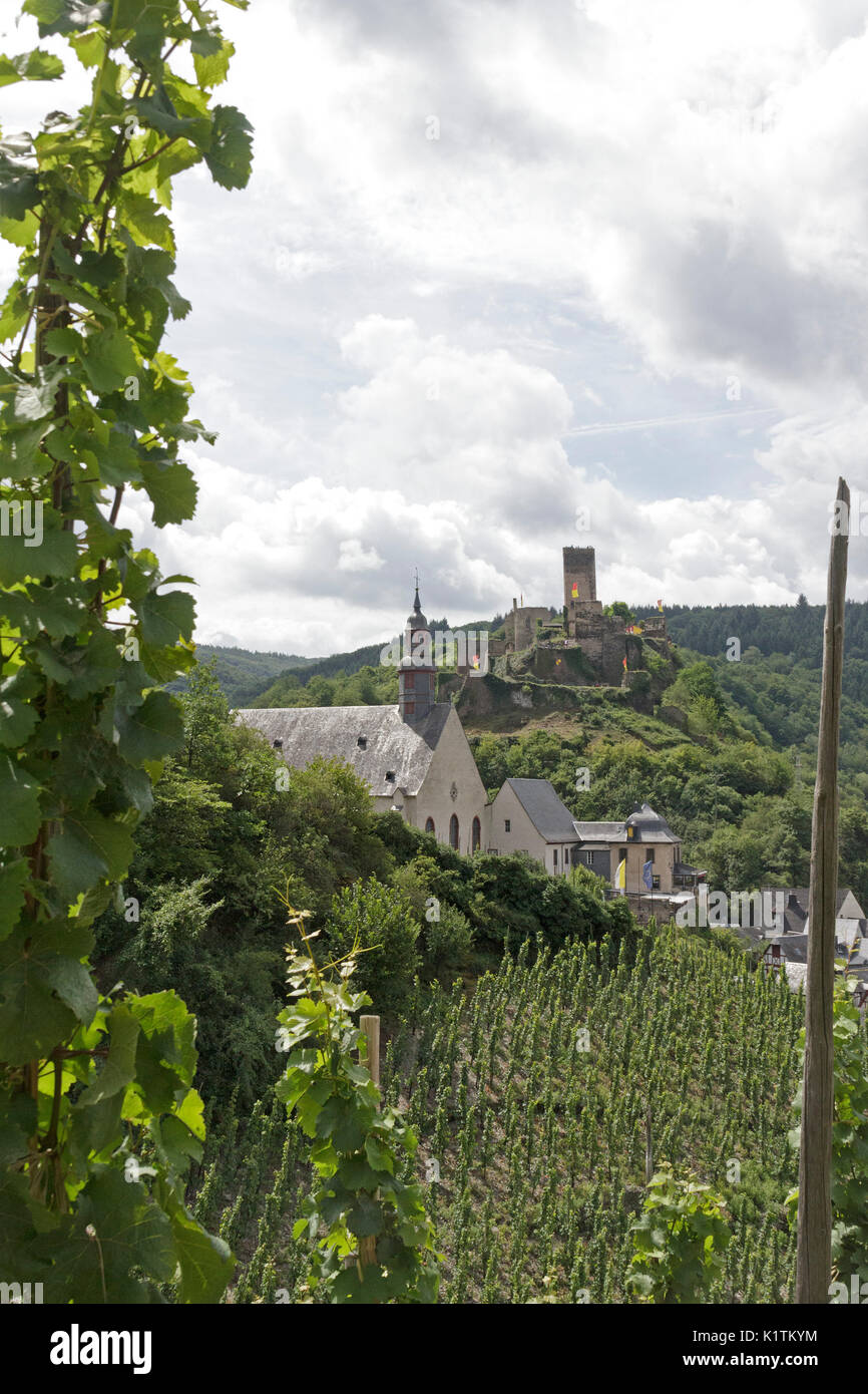 Beilstein with Metternich Castle, Moselle, Rhineland-Palatinate, Germany Stock Photo