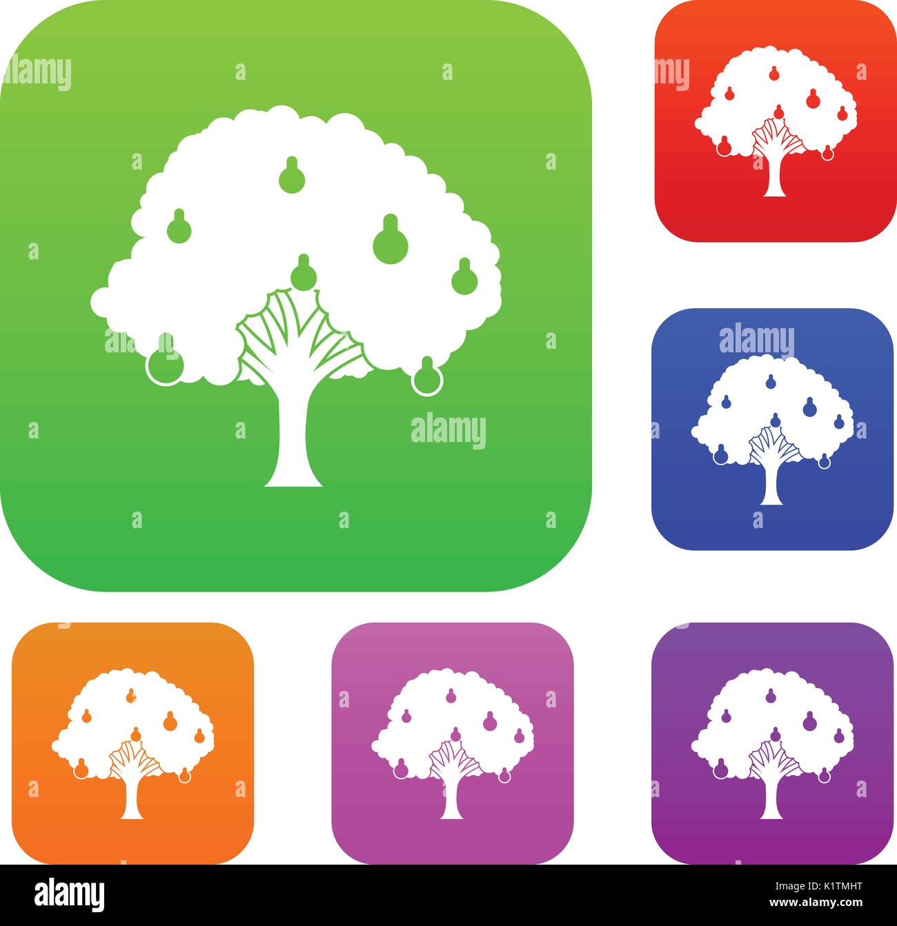 Pear tree with pears set collection Stock Vector Image & Art - Alamy