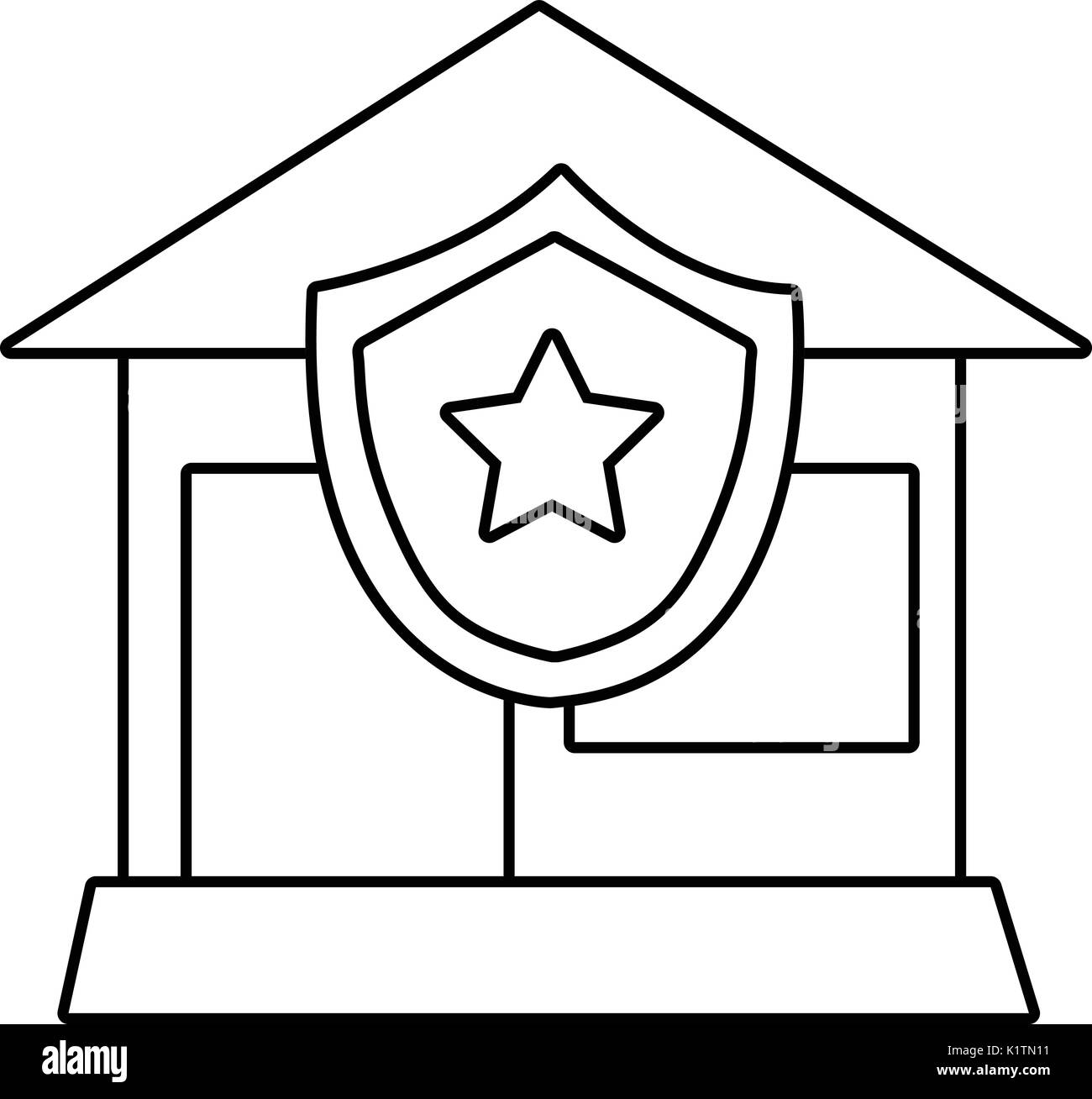 House protection icon, outline line style Stock Vector Image & Art - Alamy