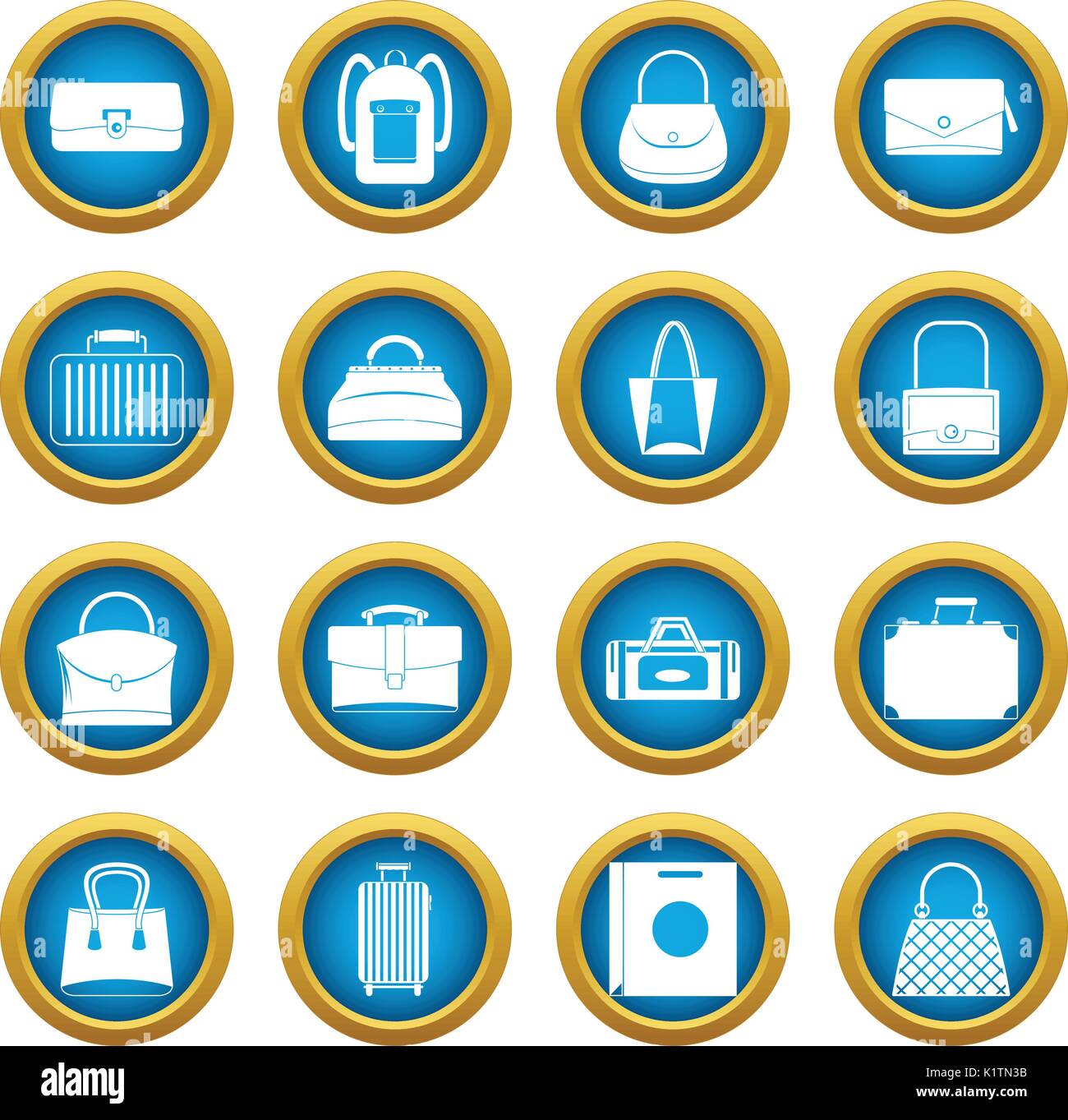 Bag baggage suitcase icons blue circle set Stock Vector Image & Art Alamy