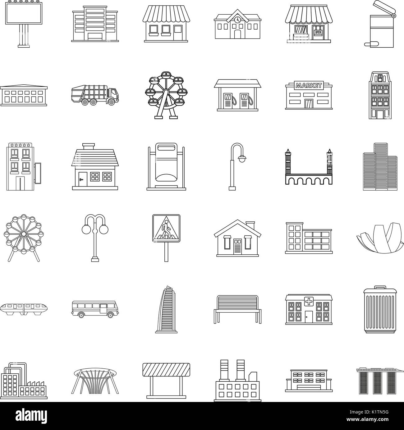 Traffic icons set, outline style Stock Vector Image & Art - Alamy