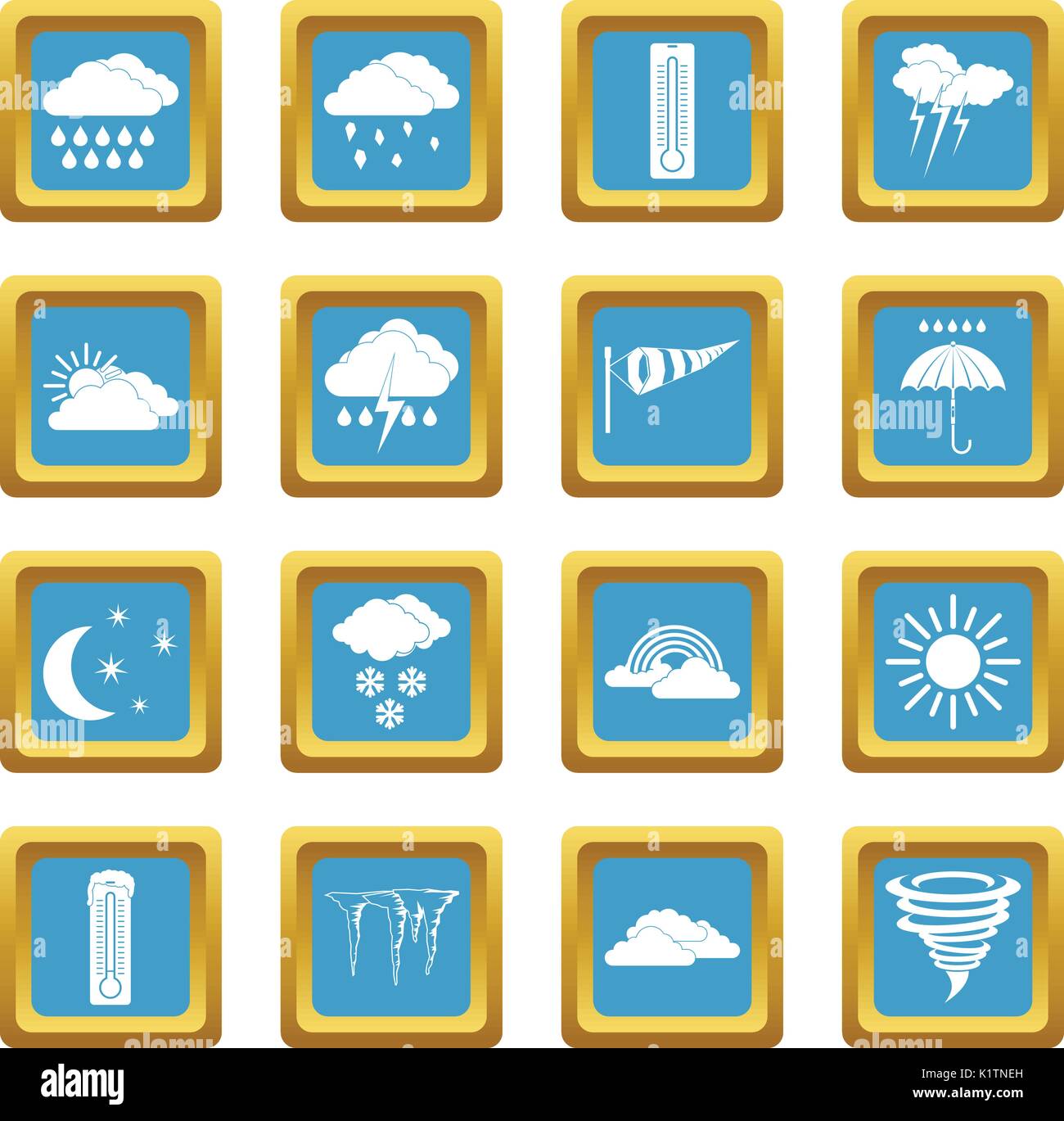 Weather set icons azure Stock Vector Image & Art - Alamy
