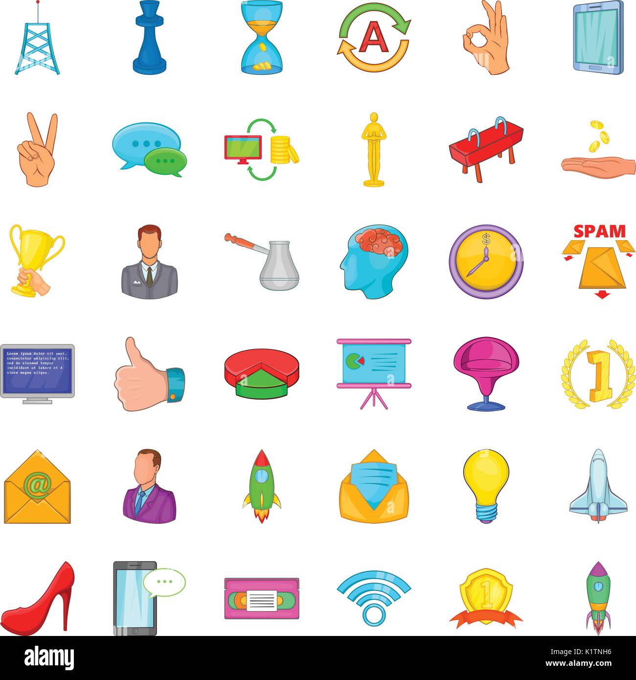 Mail icons set, cartoon style Stock Vector Image & Art - Alamy
