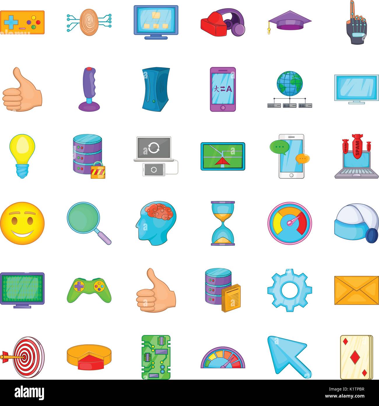 Playing card icons set, cartoon style Stock Vector Image & Art - Alamy