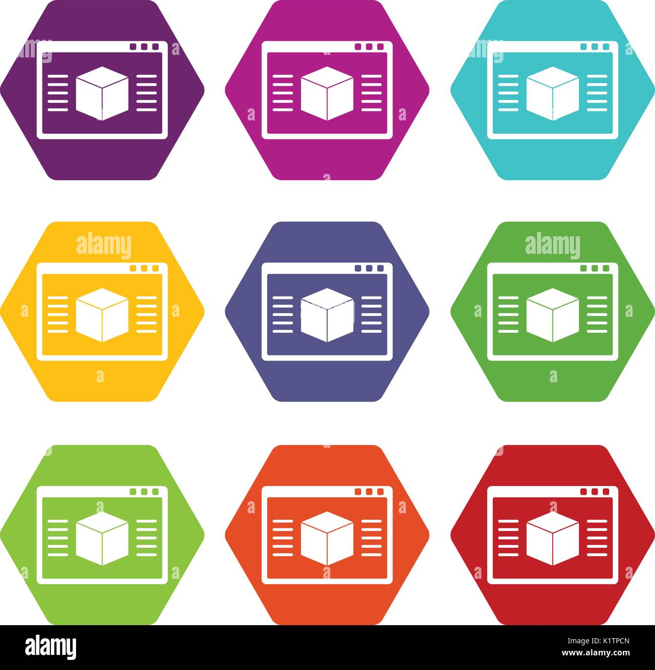 3d model icon set color hexahedron Stock Vector Image & Art - Alamy