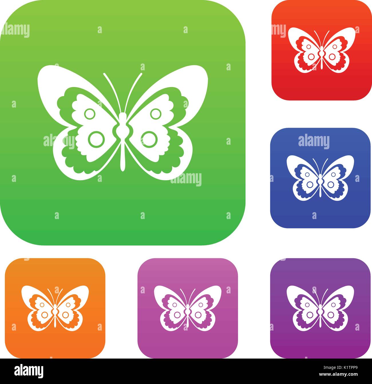 Butterfly set collection Stock Vector