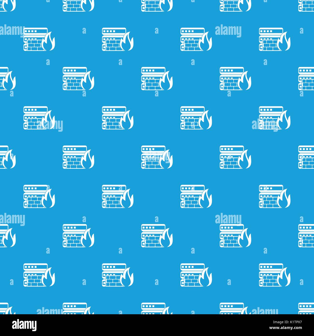 Database and firewall pattern seamless blue Stock Vector