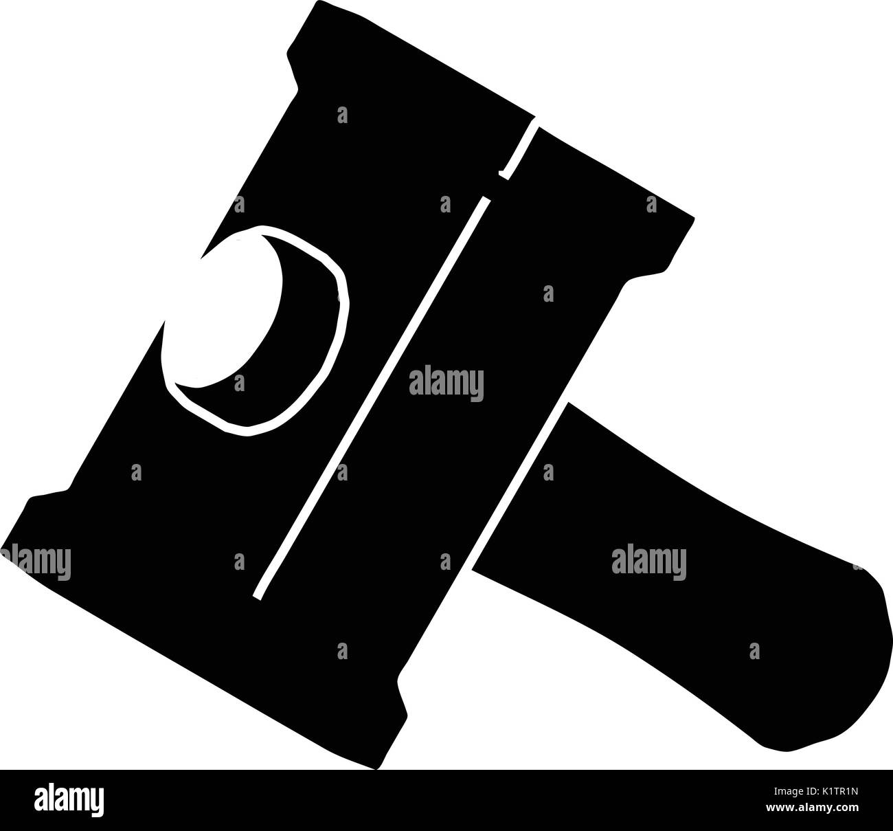 Big sledgehammer icon, simple black style Stock Vector