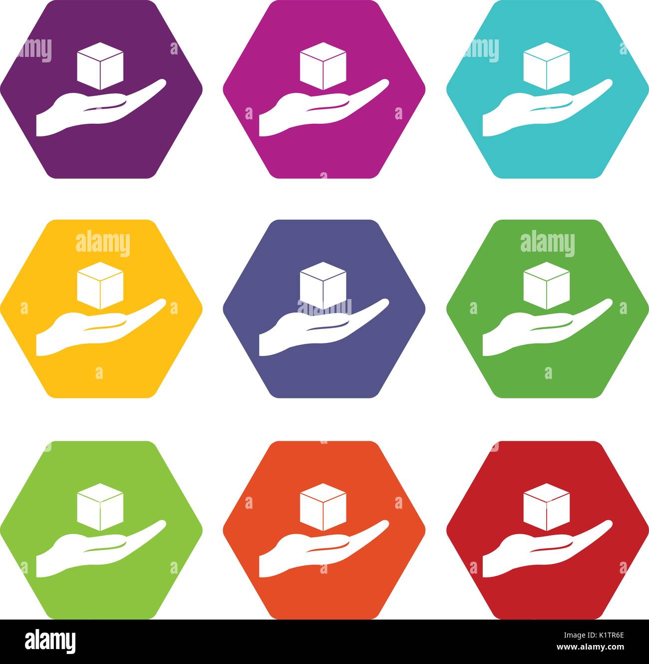 Cube 3d model icon set color hexahedron Stock Vector Image & Art - Alamy